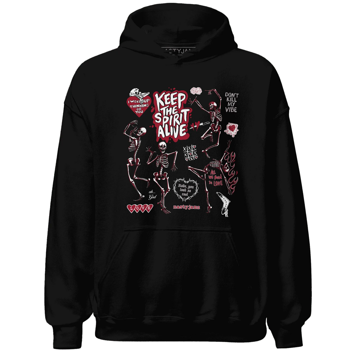 Retro-Red-Taxi-12s-NastyJamz-Hoodie-Match-Keep-The-Spirit-Alive