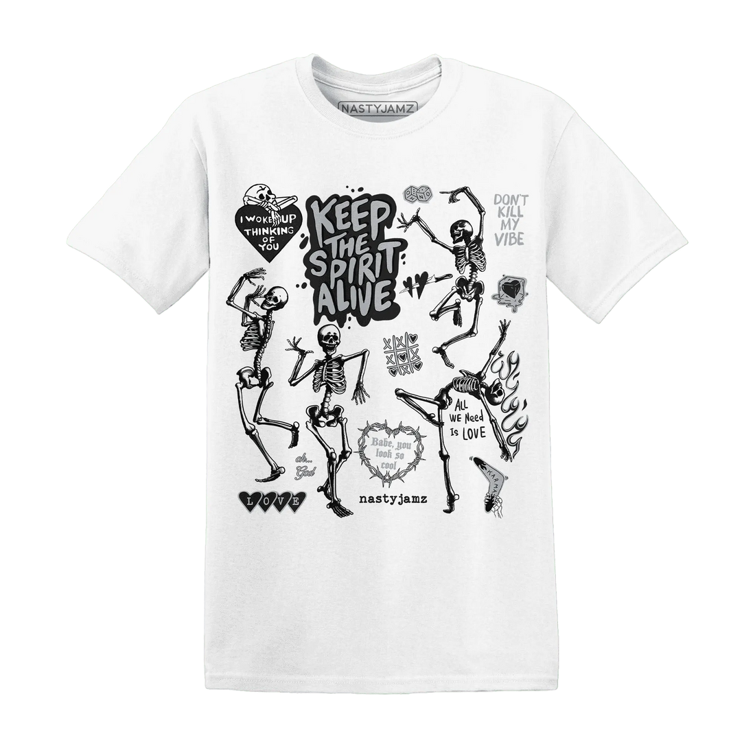 Wolf-Grey-12s-NastyJamz-T-Shirt-Match-Keep-The-Spirit-Alive