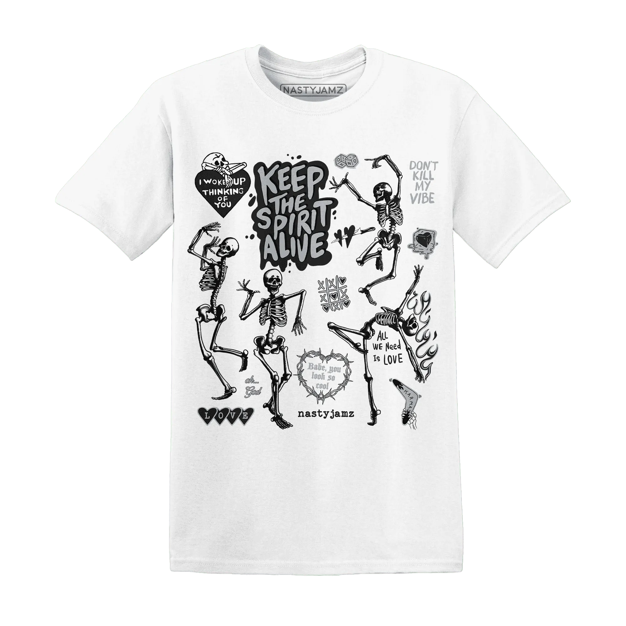 Wolf-Grey-12s-NastyJamz-T-Shirt-Match-Keep-The-Spirit-Alive