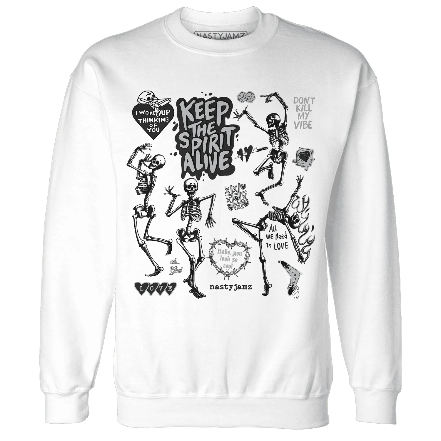 Wolf-Grey-12s-NastyJamz-Sweatshirt-Match-Keep-The-Spirit-Alive