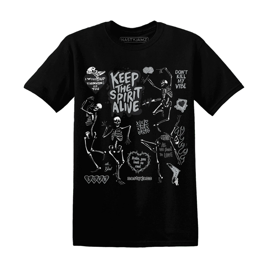 Wolf-Grey-12s-NastyJamz-T-Shirt-Match-Keep-The-Spirit-Alive