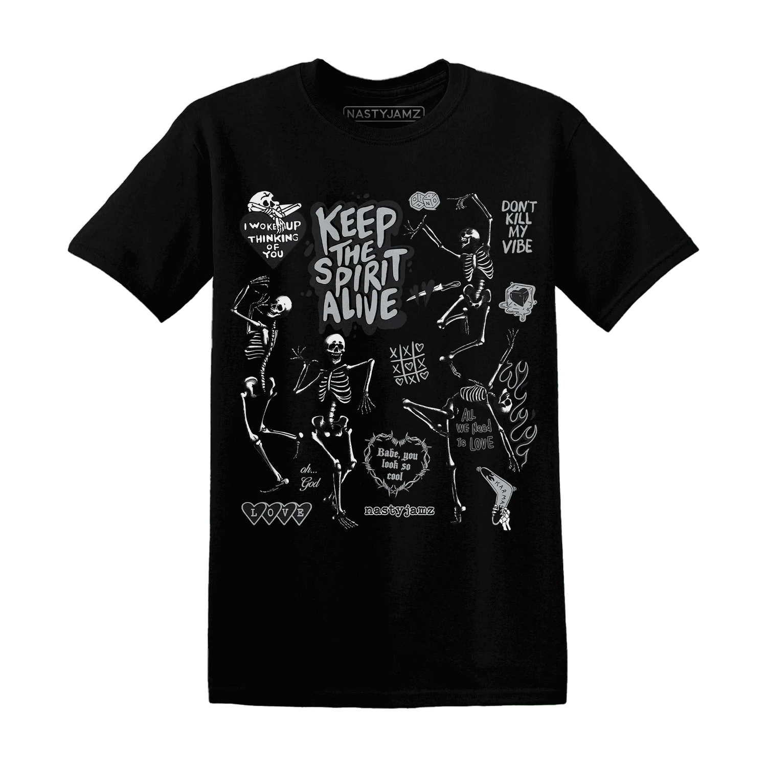 Wolf-Grey-12s-NastyJamz-T-Shirt-Match-Keep-The-Spirit-Alive