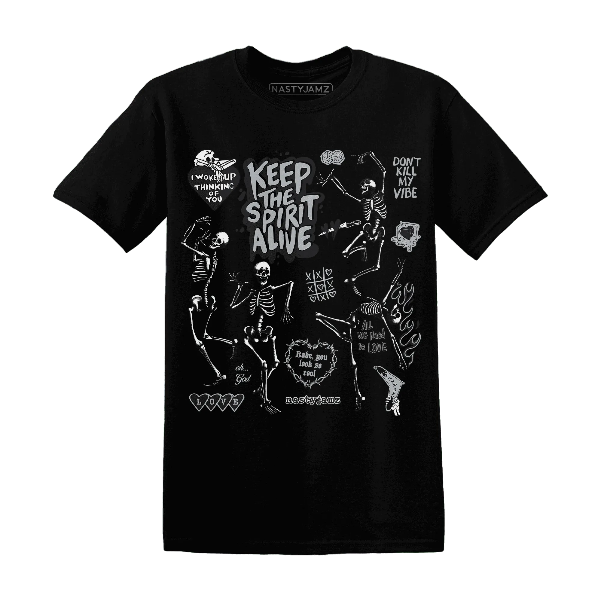 Wolf-Grey-12s-NastyJamz-T-Shirt-Match-Keep-The-Spirit-Alive