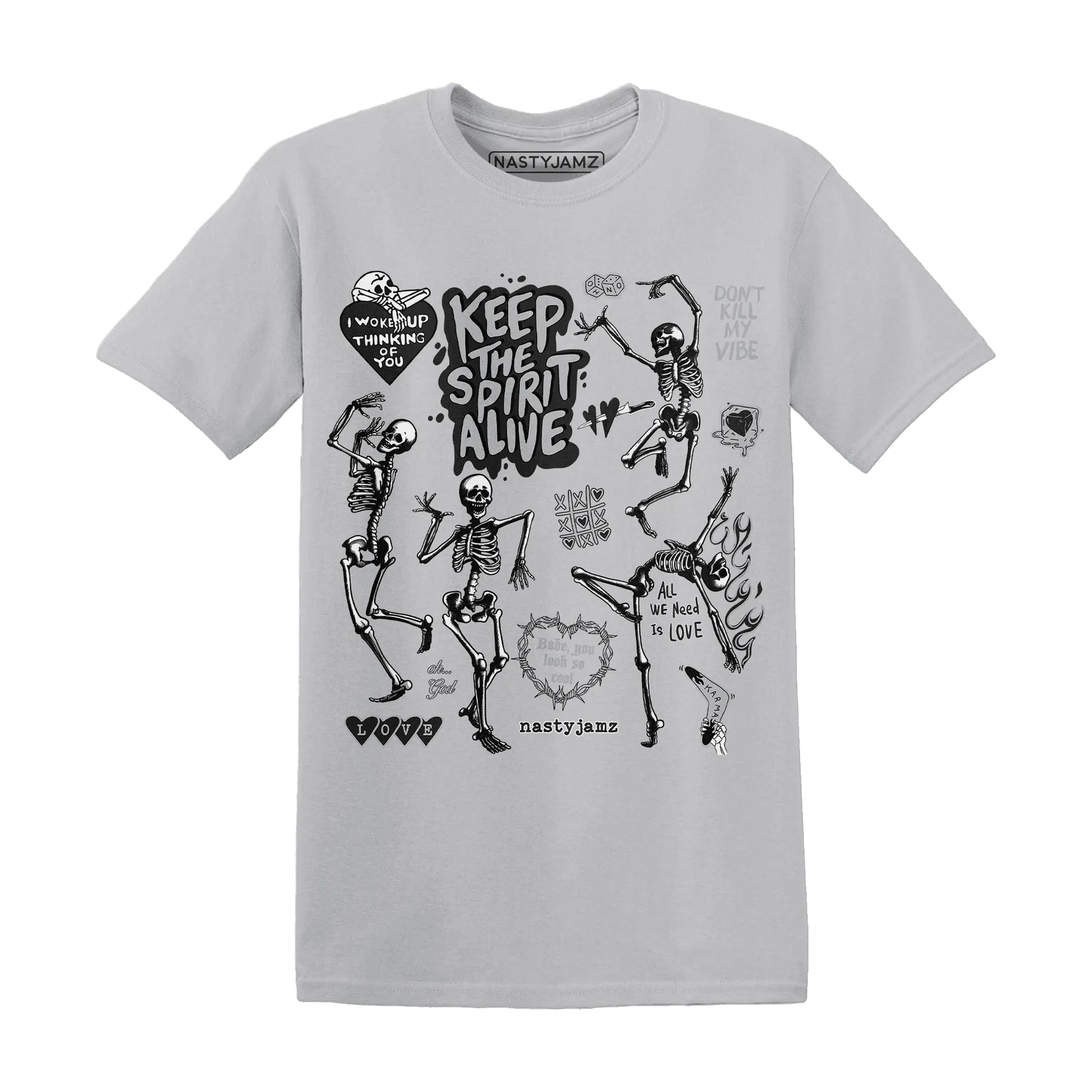 Wolf-Grey-12s-NastyJamz-T-Shirt-Match-Keep-The-Spirit-Alive