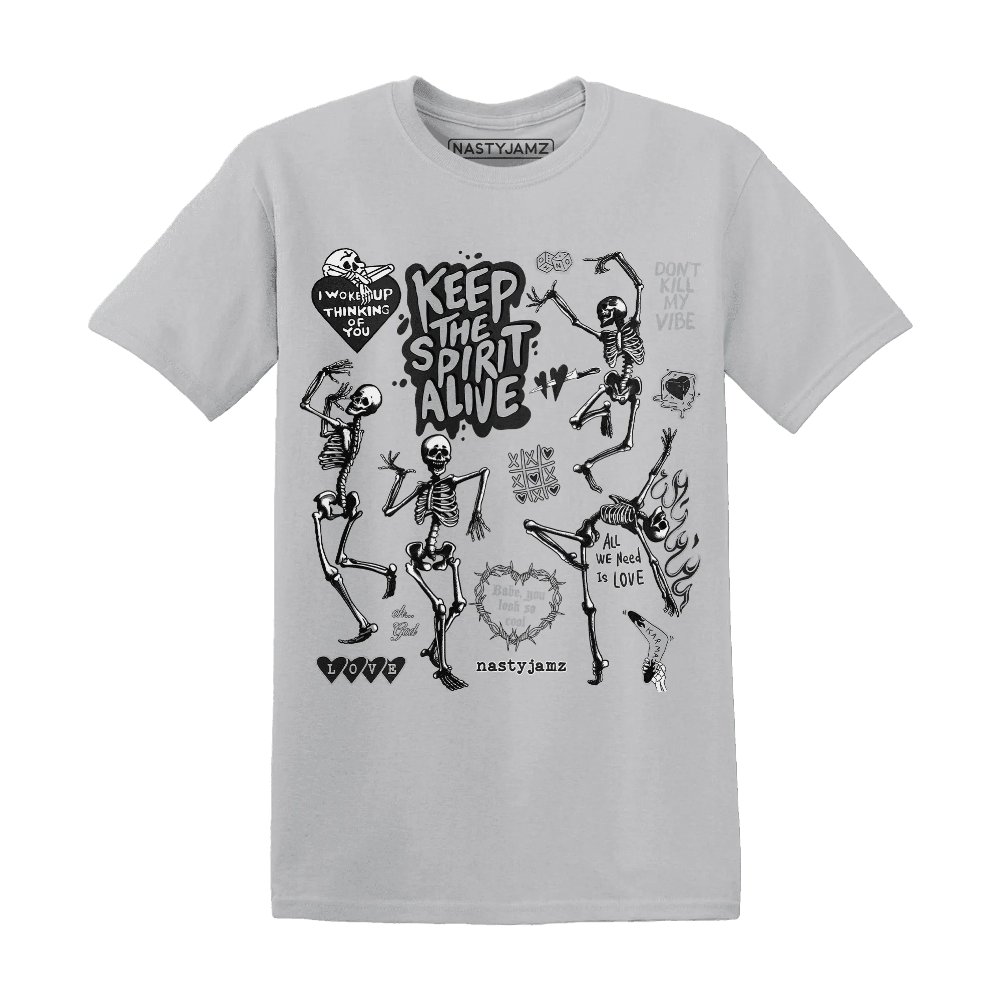 Wolf-Grey-12s-NastyJamz-T-Shirt-Match-Keep-The-Spirit-Alive