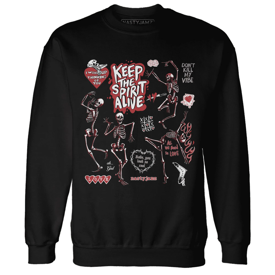 Black-Toe-Reimagined-Red-White-1s-Sweatshirt-Match-Keep-The-Spirit-Alive