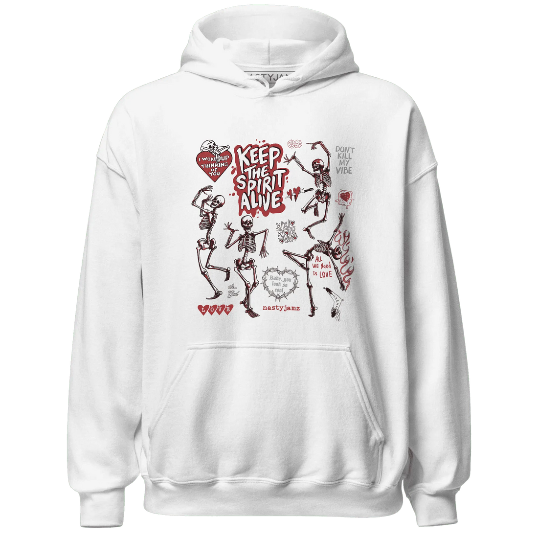 Black-Toe-Reimagined-Red-White-1s-Hoodie-Match-Keep-The-Spirit-Alive