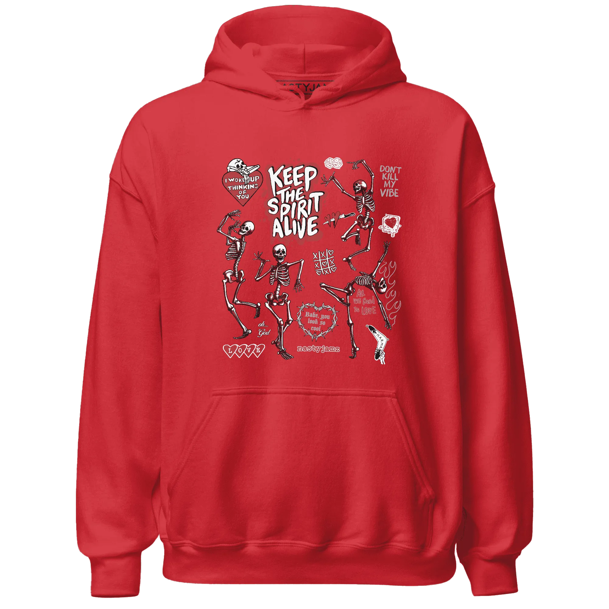 Black-Toe-Reimagined-Red-White-1s-Hoodie-Match-Keep-The-Spirit-Alive