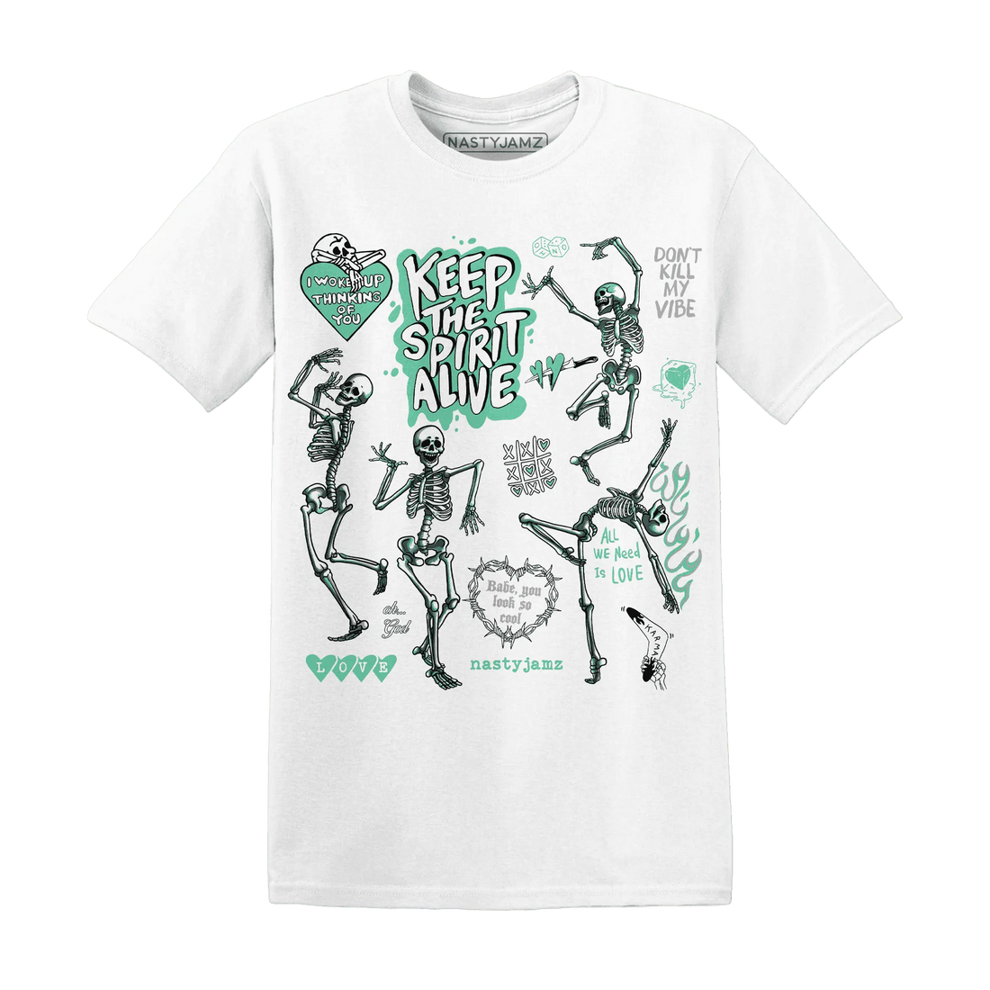 High-OG-Green-Glow-1s-NastyJamz-T-Shirt-Match-Keep-The-Spirit-Alive