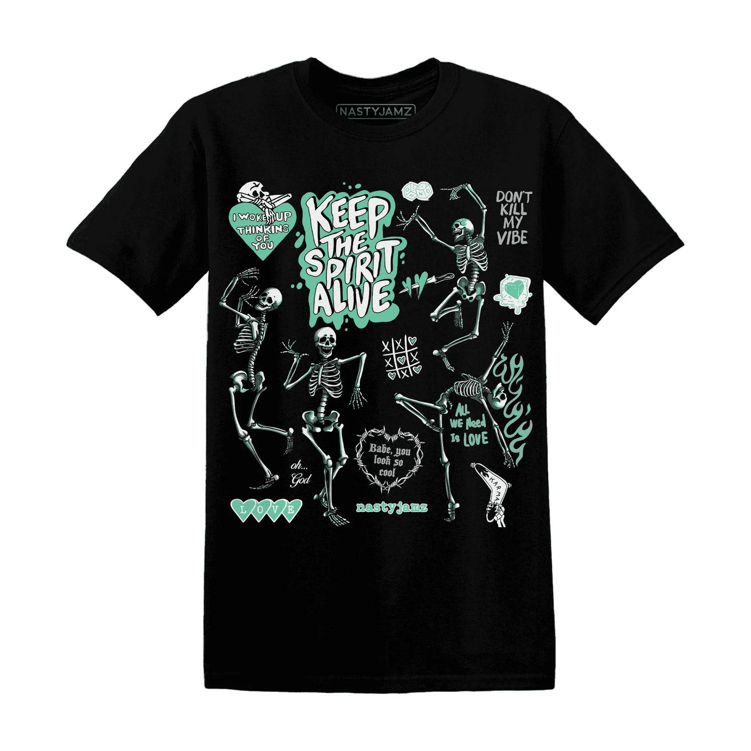 High-OG-Green-Glow-1s-NastyJamz-T-Shirt-Match-Keep-The-Spirit-Alive