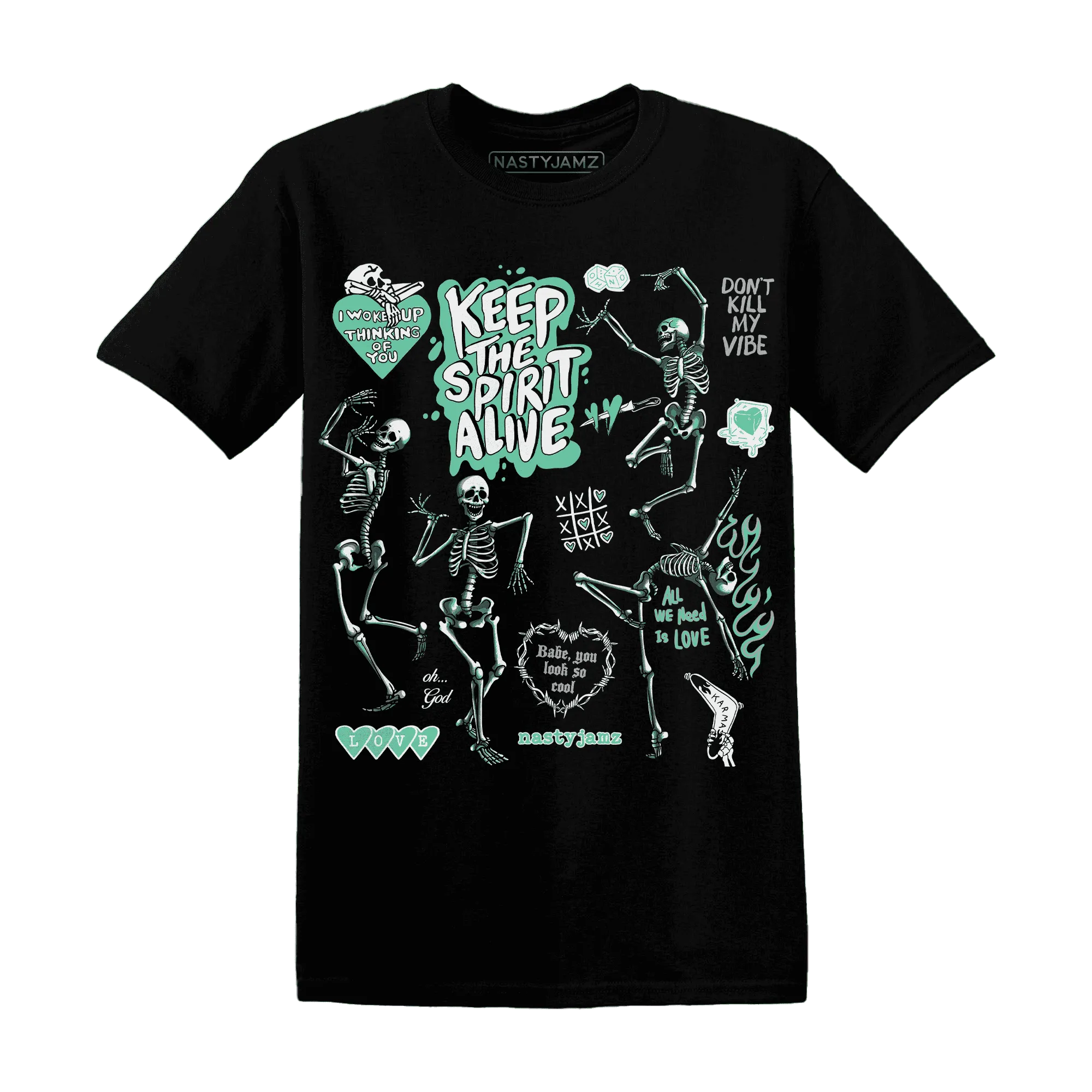 High-OG-Green-Glow-1s-NastyJamz-T-Shirt-Match-Keep-The-Spirit-Alive