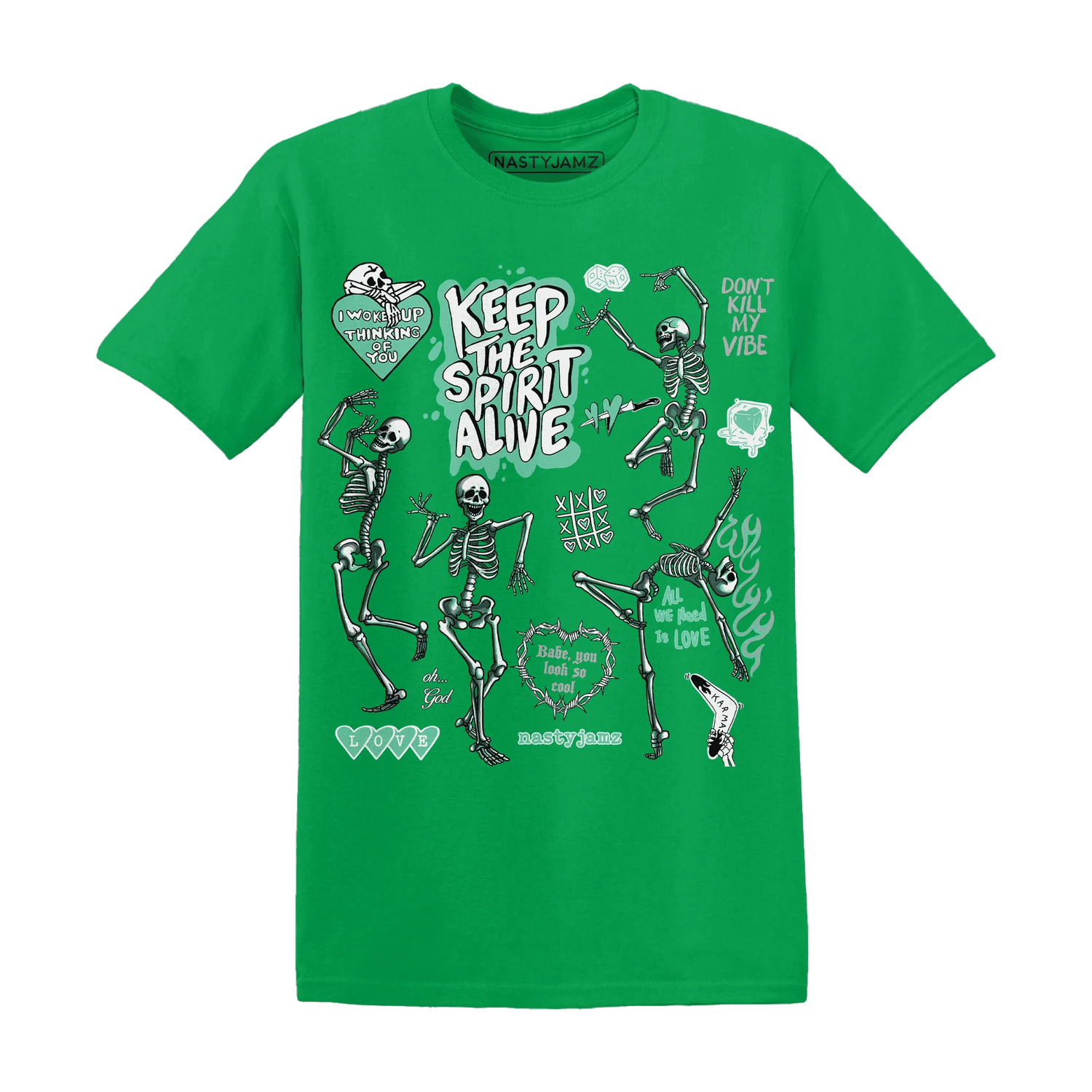 High-OG-Green-Glow-1s-NastyJamz-T-Shirt-Match-Keep-The-Spirit-Alive