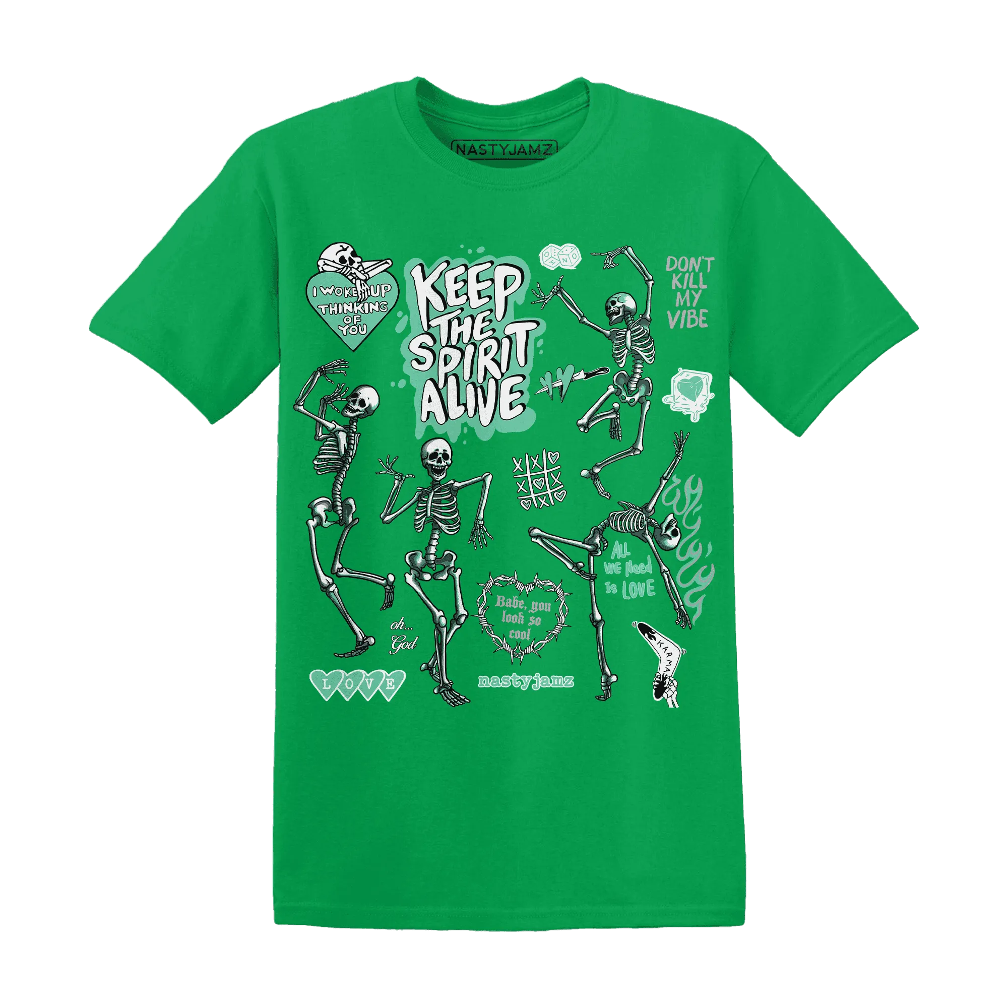 High-OG-Green-Glow-1s-NastyJamz-T-Shirt-Match-Keep-The-Spirit-Alive
