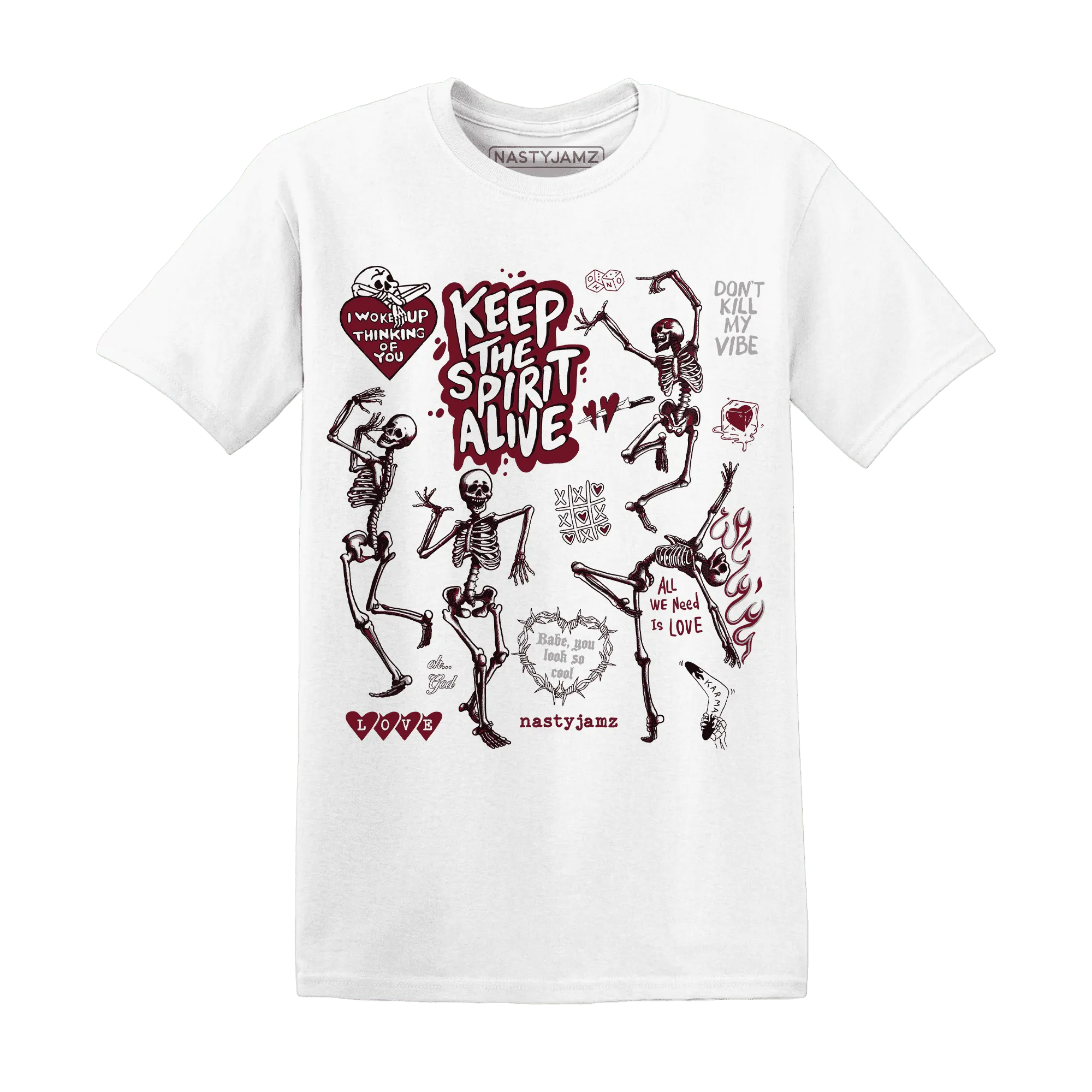 High-White-Team-Red-1s-NastyJamz-T-Shirt-Match-Keep-The-Spirit-Alive