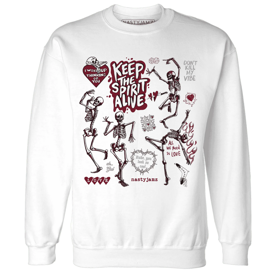 High-White-Team-Red-1s-NastyJamz-Sweatshirt-Match-Keep-The-Spirit-Alive