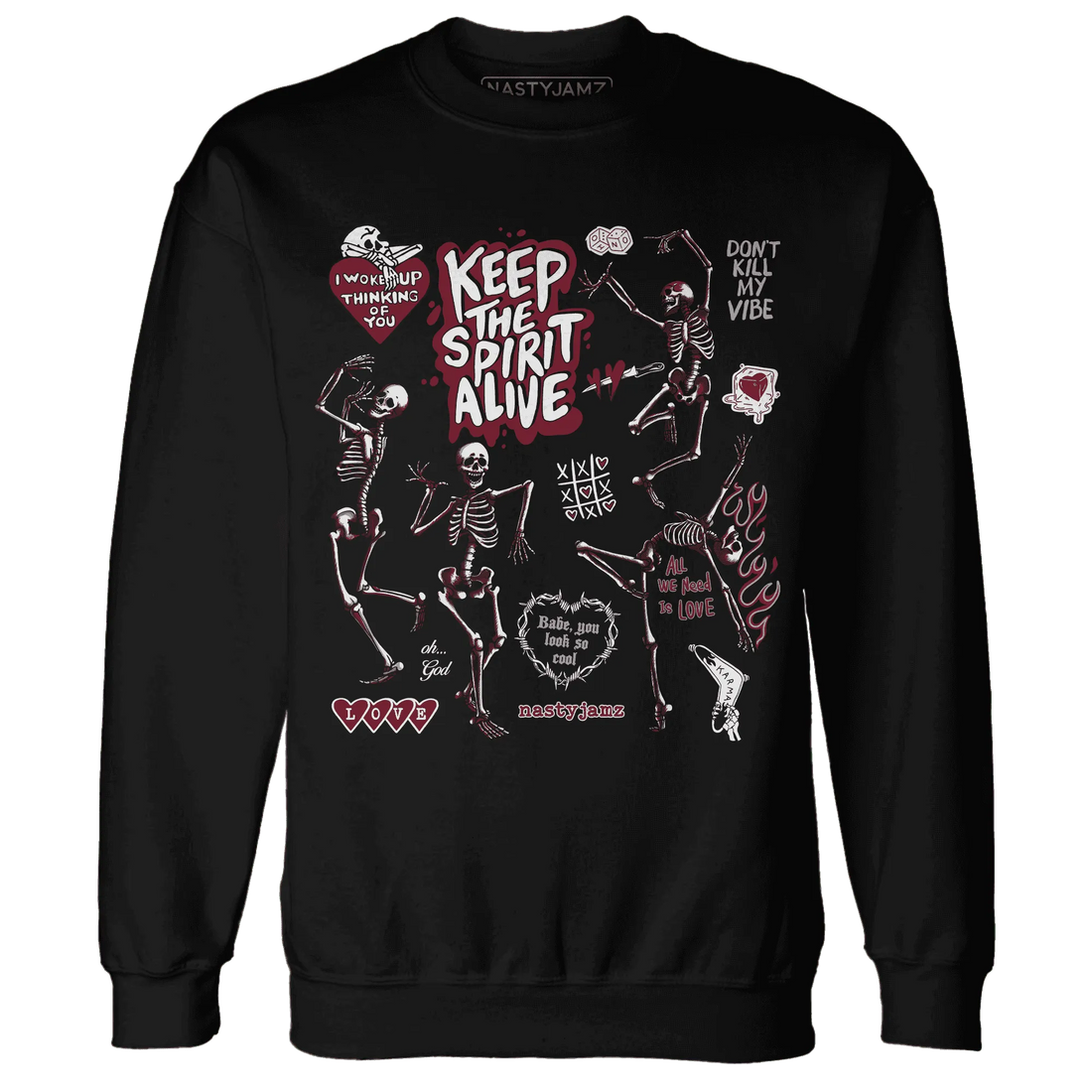 High-White-Team-Red-1s-NastyJamz-Sweatshirt-Match-Keep-The-Spirit-Alive