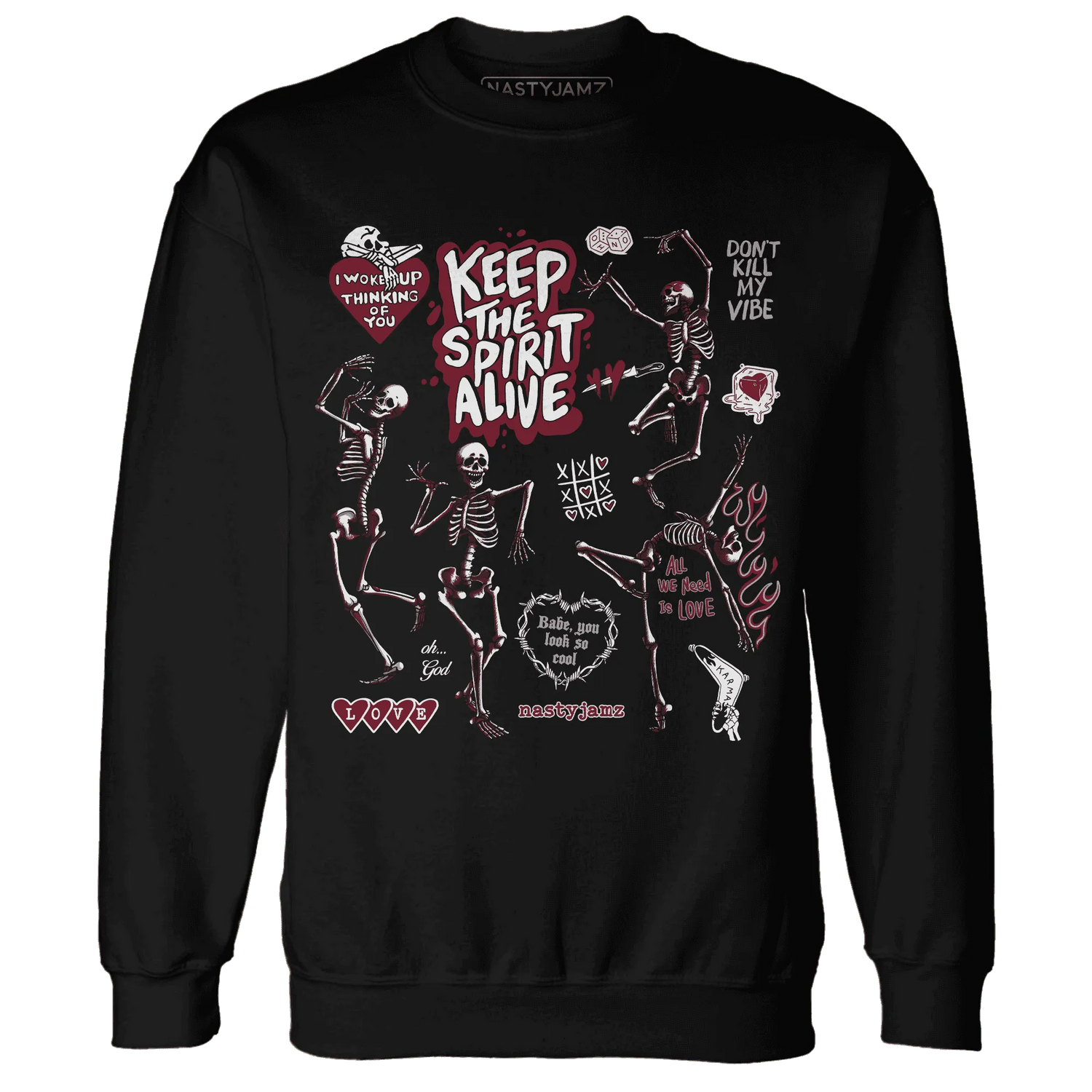 High-White-Team-Red-1s-NastyJamz-Sweatshirt-Match-Keep-The-Spirit-Alive