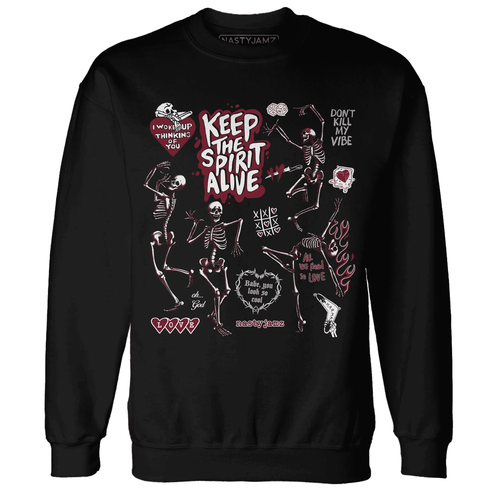 High-White-Team-Red-1s-NastyJamz-Sweatshirt-Match-Keep-The-Spirit-Alive