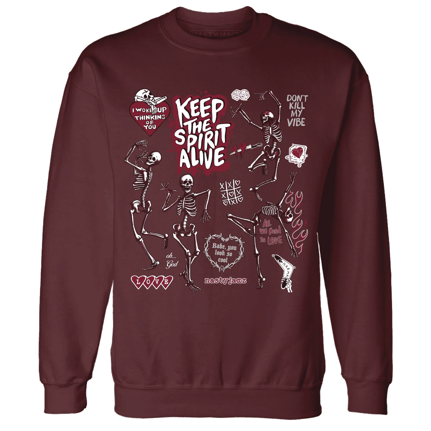 High-White-Team-Red-1s-NastyJamz-Sweatshirt-Match-Keep-The-Spirit-Alive