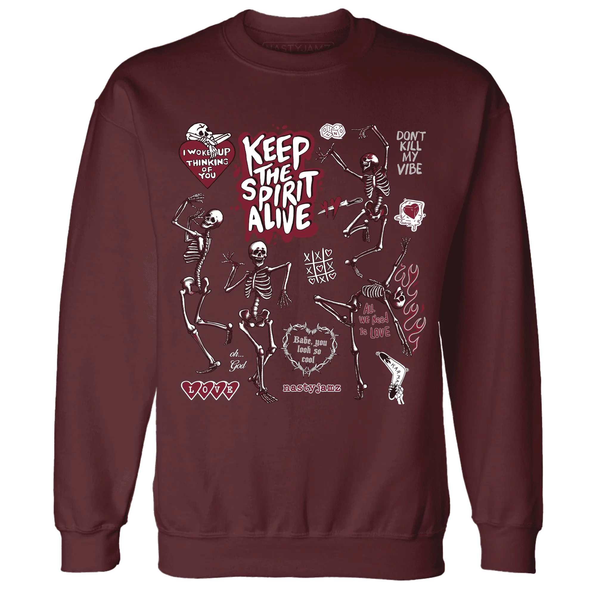 High-White-Team-Red-1s-NastyJamz-Sweatshirt-Match-Keep-The-Spirit-Alive