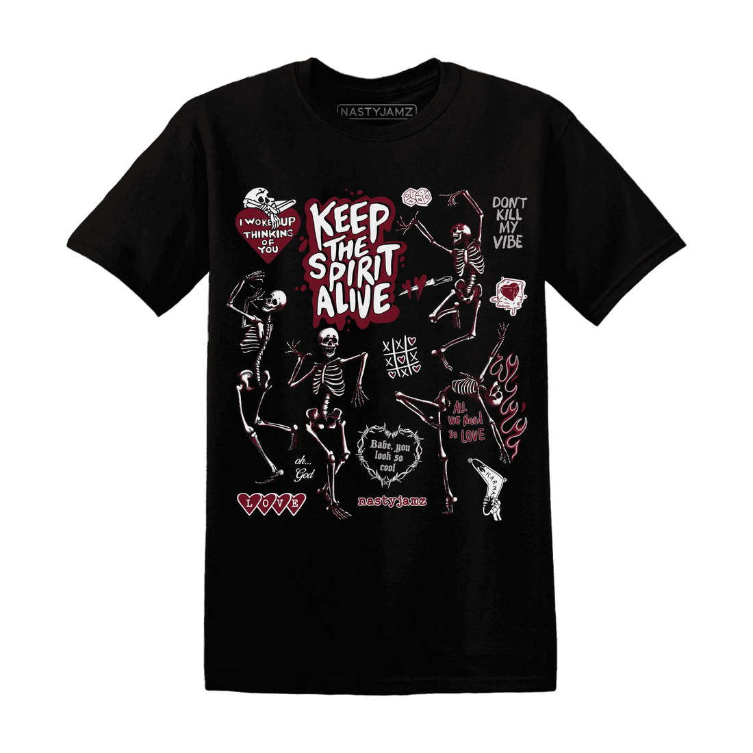 High-White-Team-Red-1s-NastyJamz-T-Shirt-Match-Keep-The-Spirit-Alive