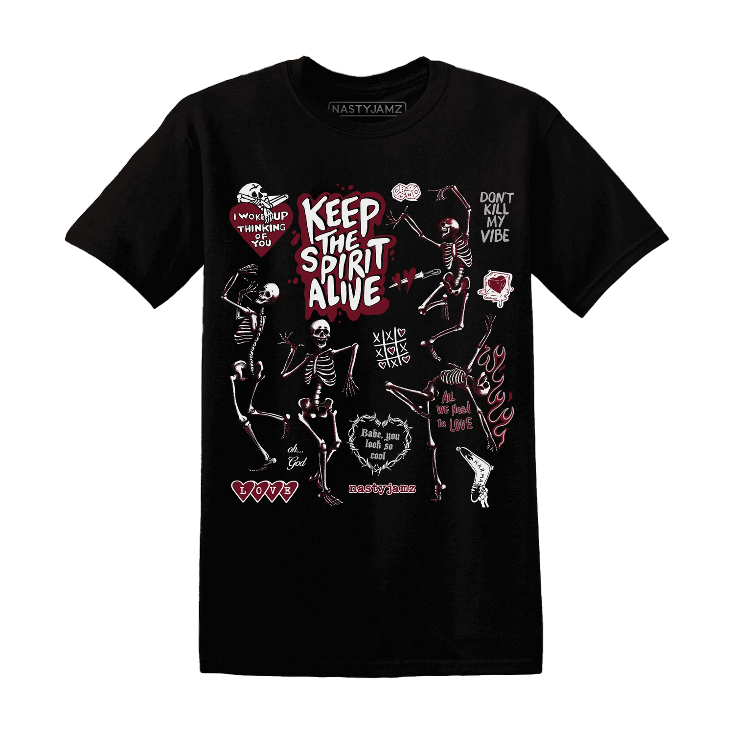 High-White-Team-Red-1s-NastyJamz-T-Shirt-Match-Keep-The-Spirit-Alive