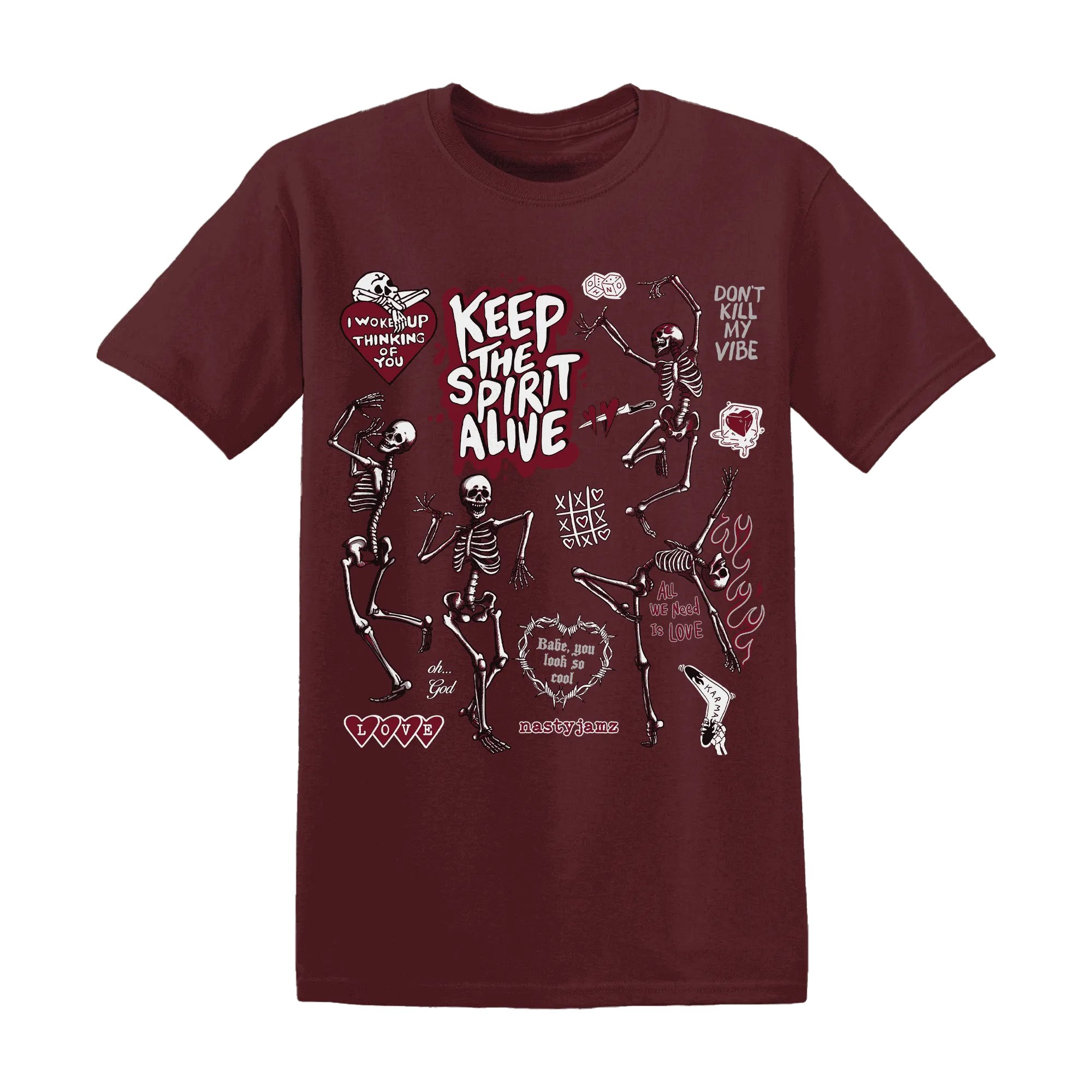 High-White-Team-Red-1s-NastyJamz-T-Shirt-Match-Keep-The-Spirit-Alive
