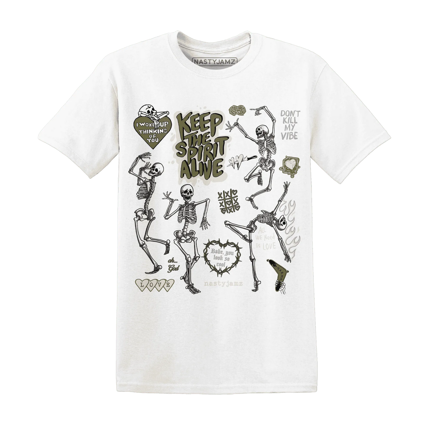 Medium-Olive-1s-NastyJamz-T-Shirt-Match-Keep-The-Spirit-Alive