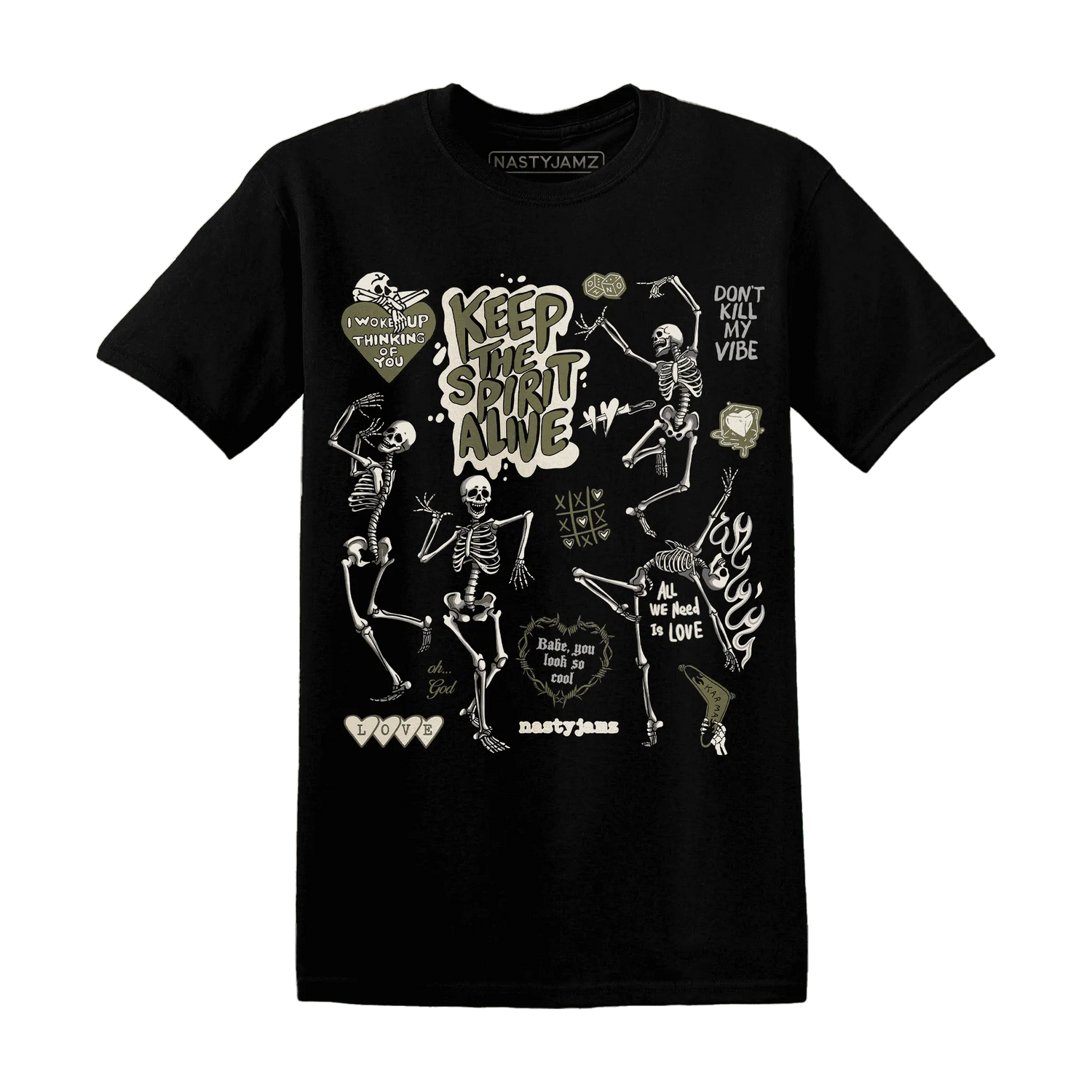 Medium-Olive-1s-NastyJamz-T-Shirt-Match-Keep-The-Spirit-Alive