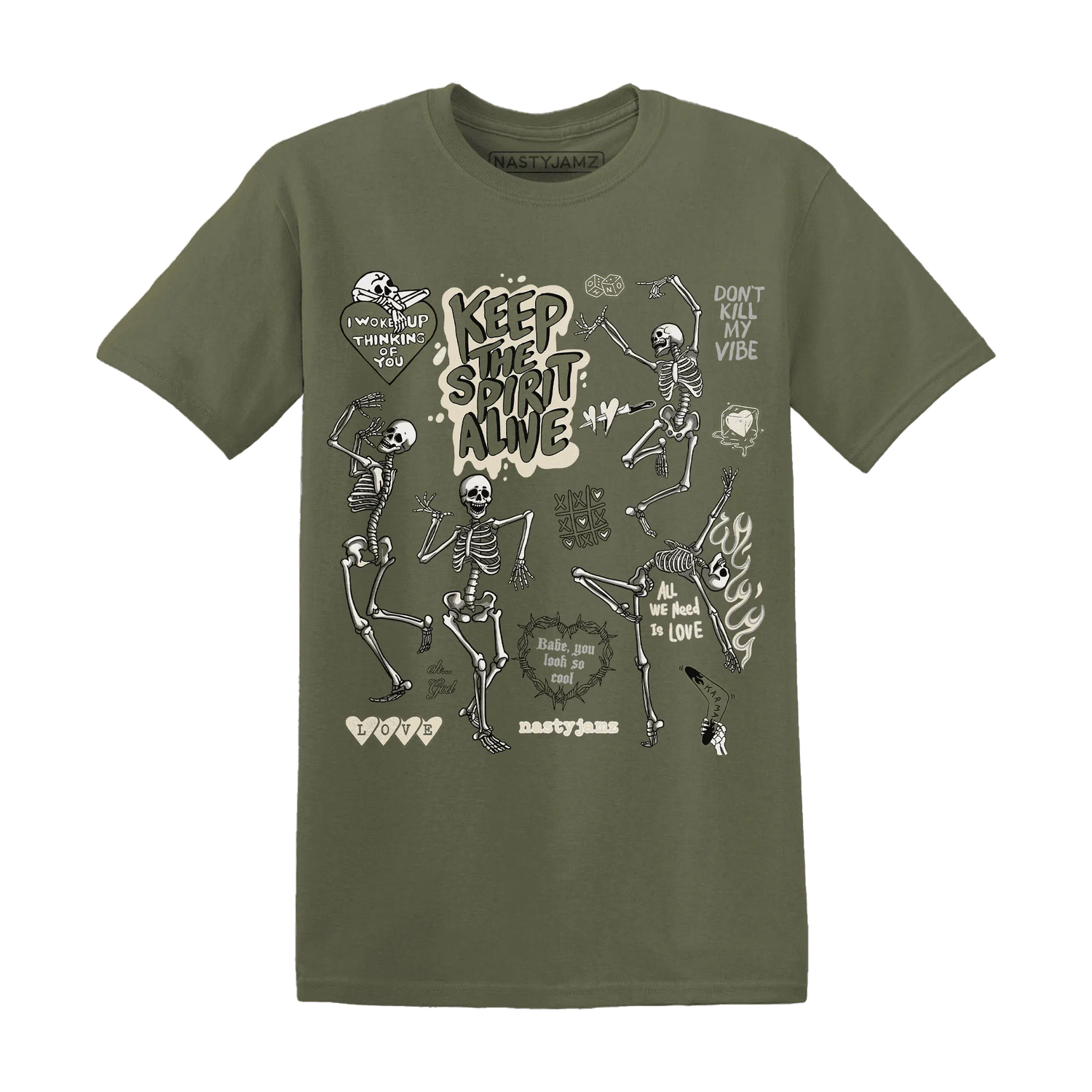 Medium-Olive-1s-NastyJamz-T-Shirt-Match-Keep-The-Spirit-Alive