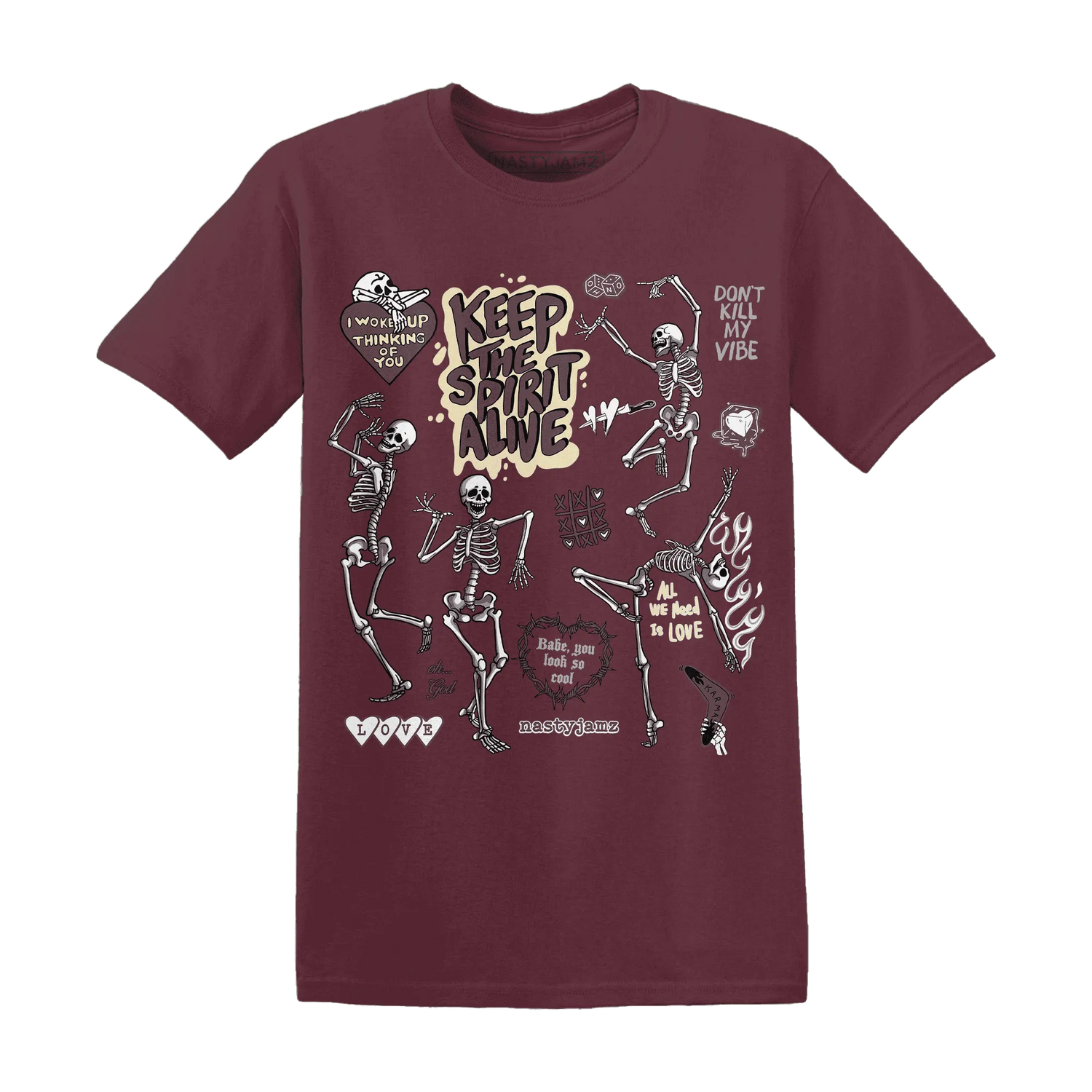 Burgundy-Crush-3s-NastyJamz-T-Shirt-Match-Keep-The-Spirit-Alive