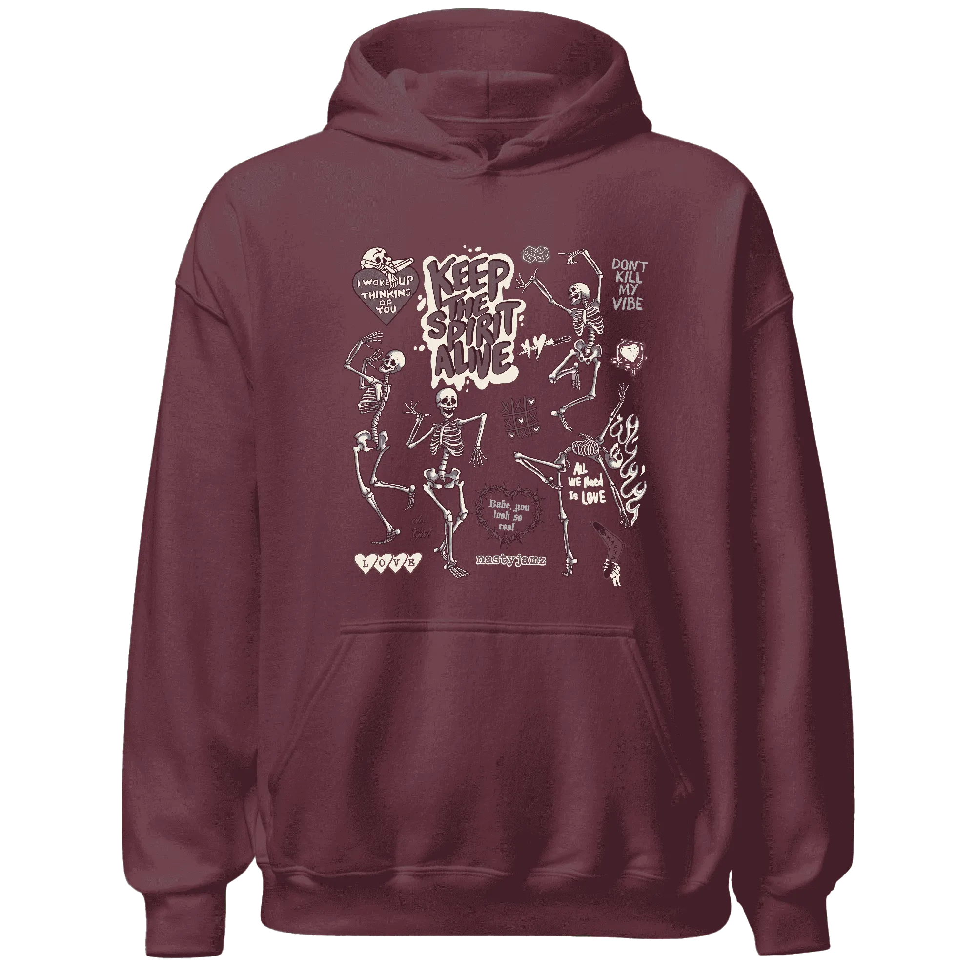 Burgundy-Crush-3s-NastyJamz-Hoodie-Match-Keep-The-Spirit-Alive