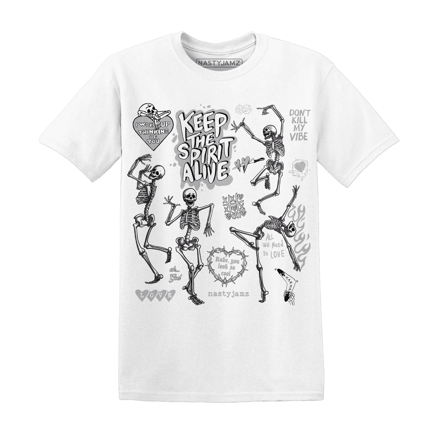 Cement-Grey-3s-NastyJamz-T-Shirt-Match-Keep-The-Spirit-Alive