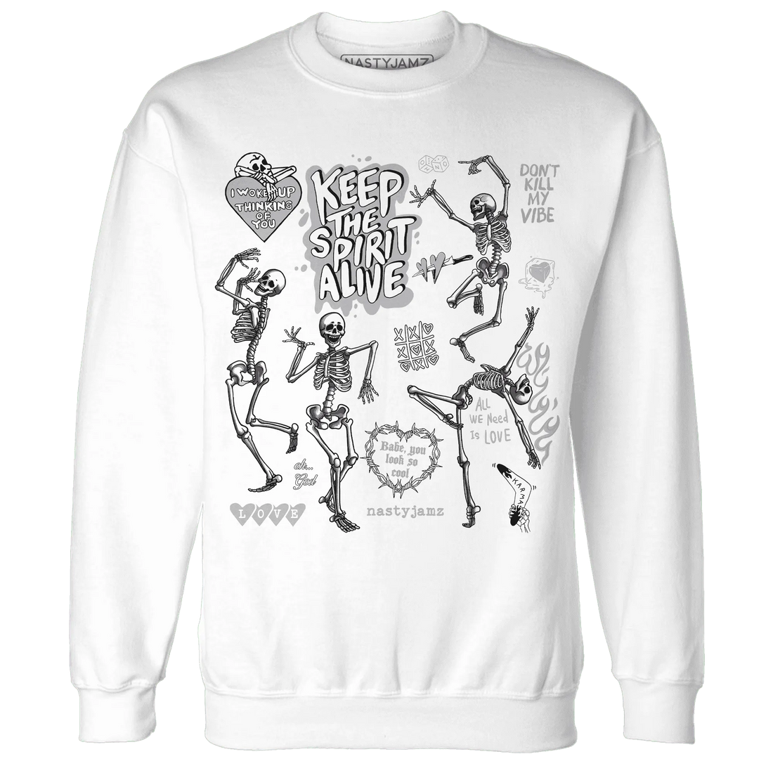 Cement-Grey-3s-NastyJamz-Sweatshirt-Match-Keep-The-Spirit-Alive