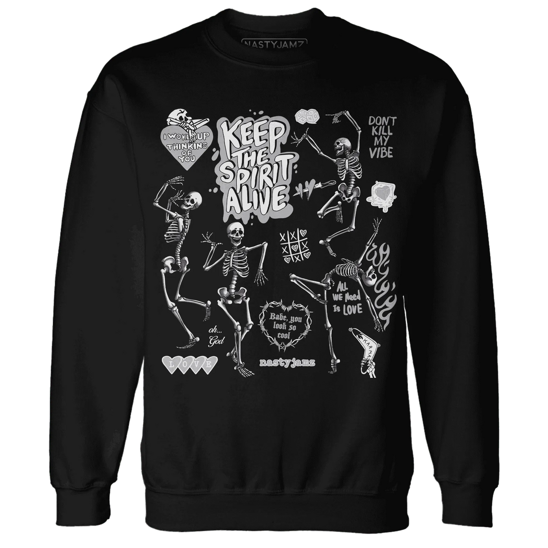 Cement-Grey-3s-NastyJamz-Sweatshirt-Match-Keep-The-Spirit-Alive