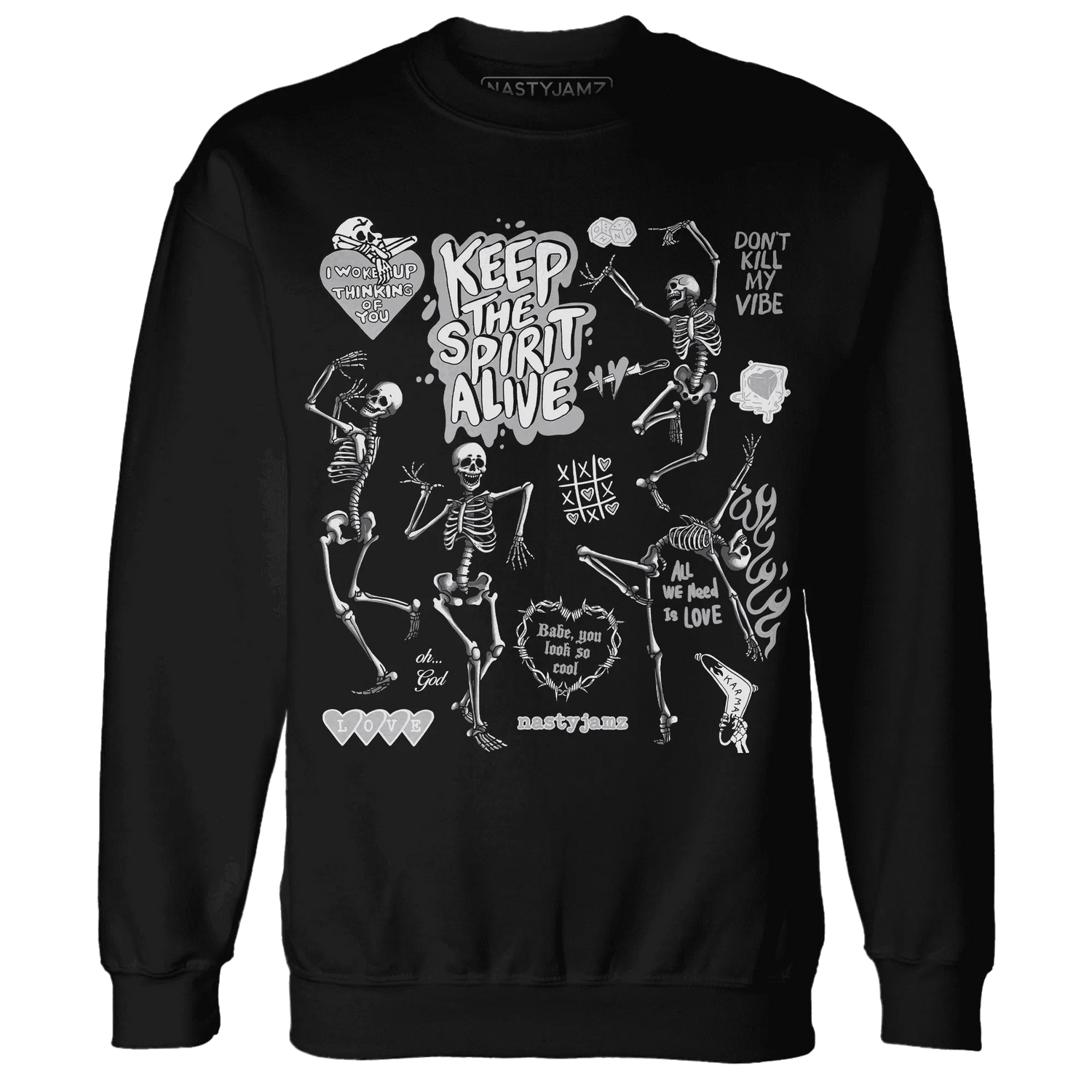 Cement-Grey-3s-NastyJamz-Sweatshirt-Match-Keep-The-Spirit-Alive