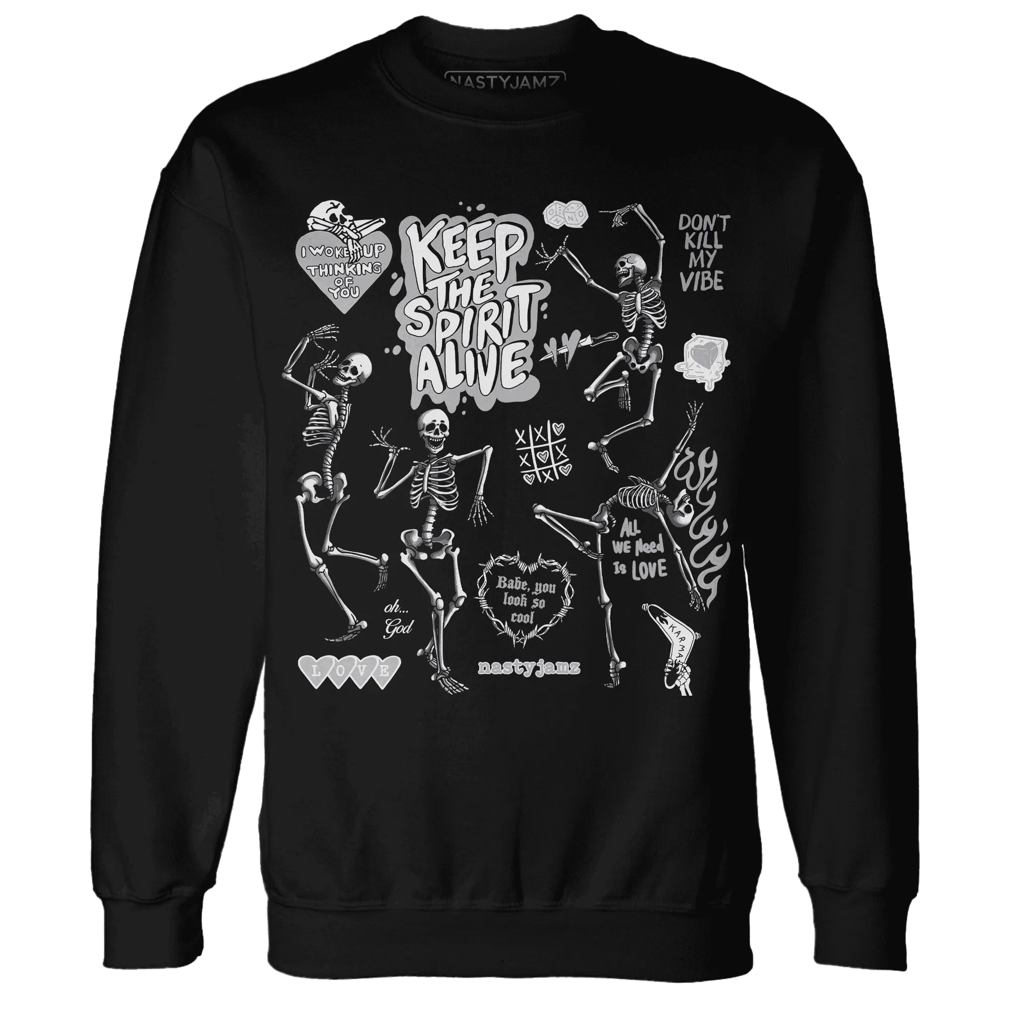 Cement-Grey-3s-NastyJamz-Sweatshirt-Match-Keep-The-Spirit-Alive