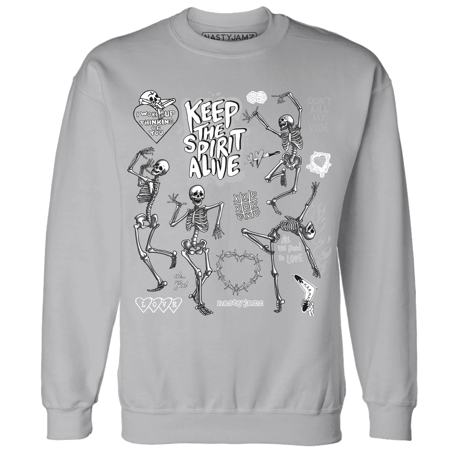 Cement-Grey-3s-NastyJamz-Sweatshirt-Match-Keep-The-Spirit-Alive