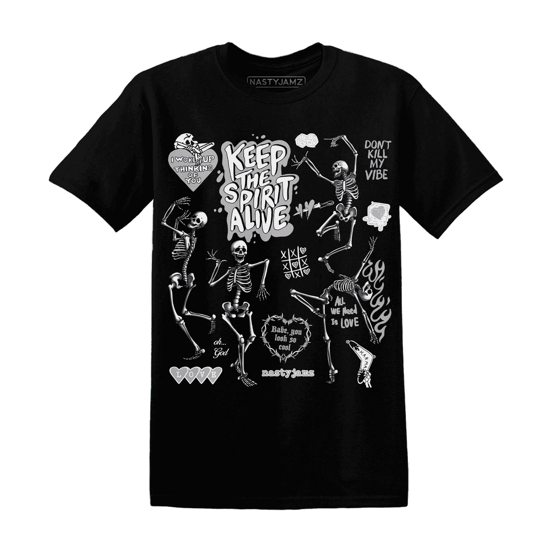 Cement-Grey-3s-NastyJamz-T-Shirt-Match-Keep-The-Spirit-Alive
