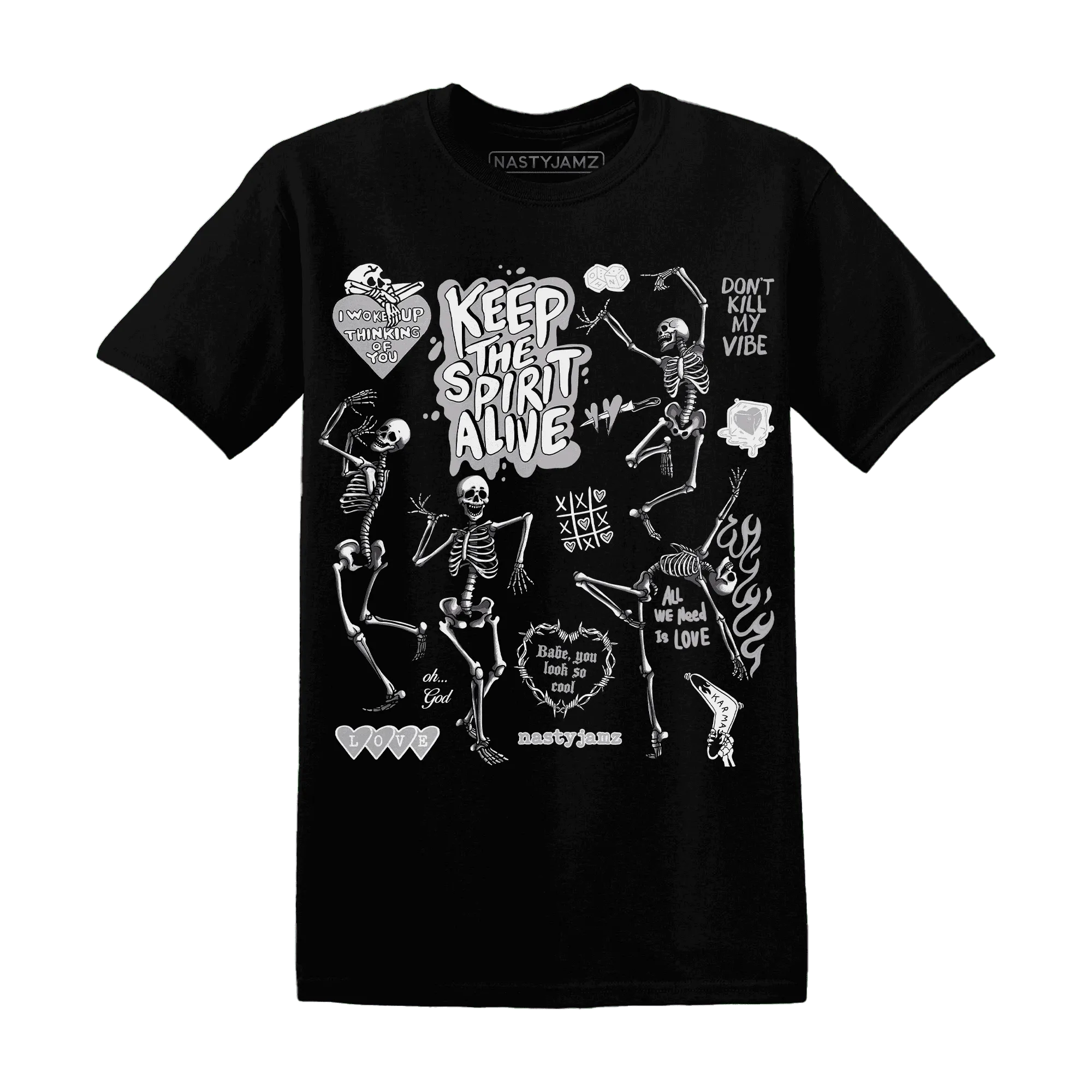 Cement-Grey-3s-NastyJamz-T-Shirt-Match-Keep-The-Spirit-Alive