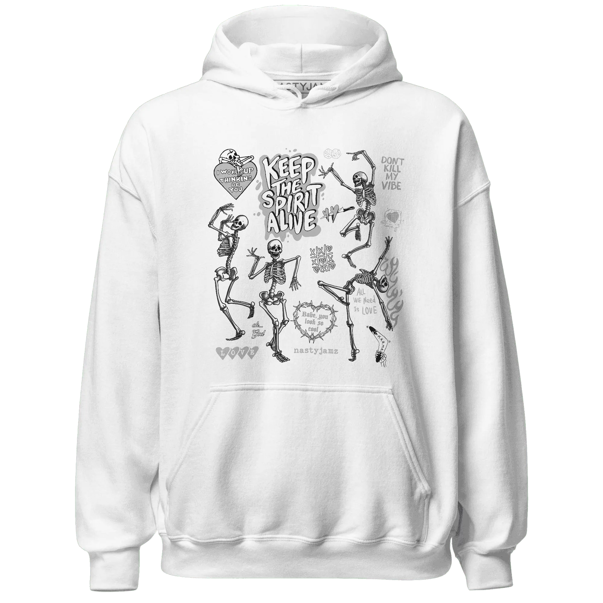 Cement-Grey-3s-NastyJamz-Hoodie-Match-Keep-The-Spirit-Alive