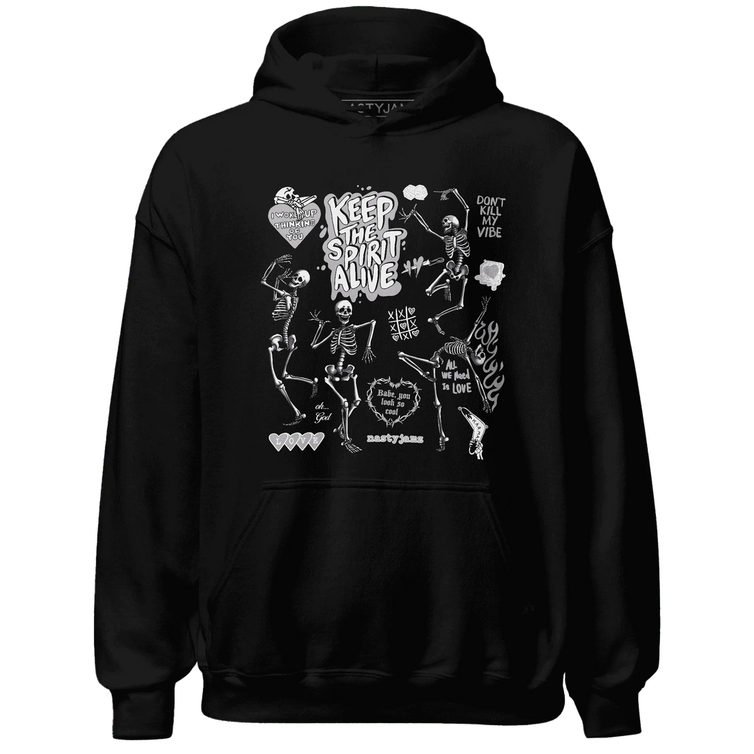 Cement-Grey-3s-NastyJamz-Hoodie-Match-Keep-The-Spirit-Alive