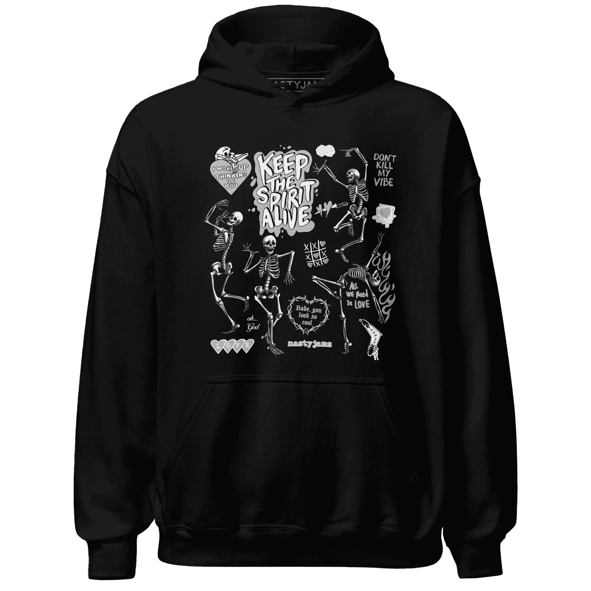 Cement-Grey-3s-NastyJamz-Hoodie-Match-Keep-The-Spirit-Alive