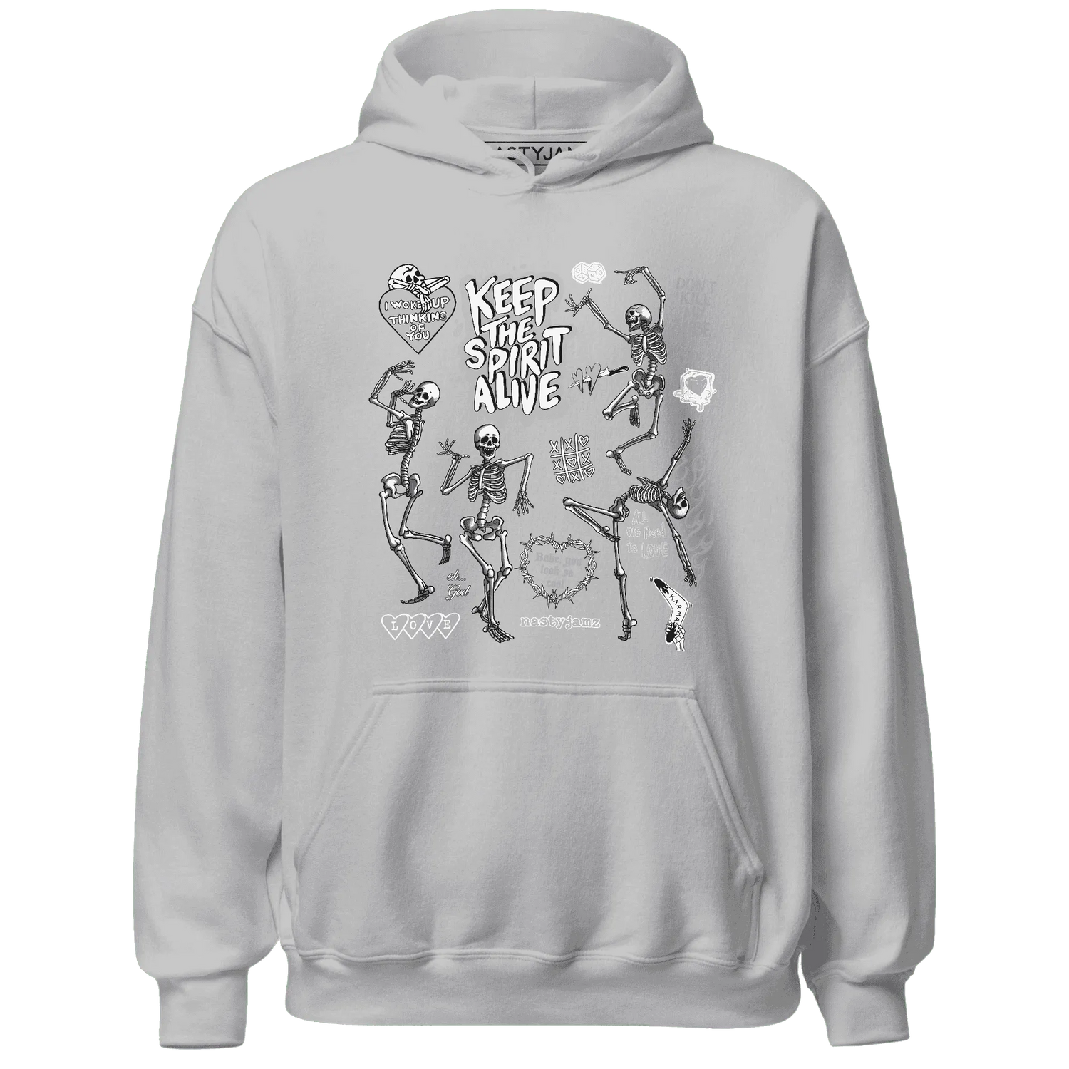 Cement-Grey-3s-NastyJamz-Hoodie-Match-Keep-The-Spirit-Alive