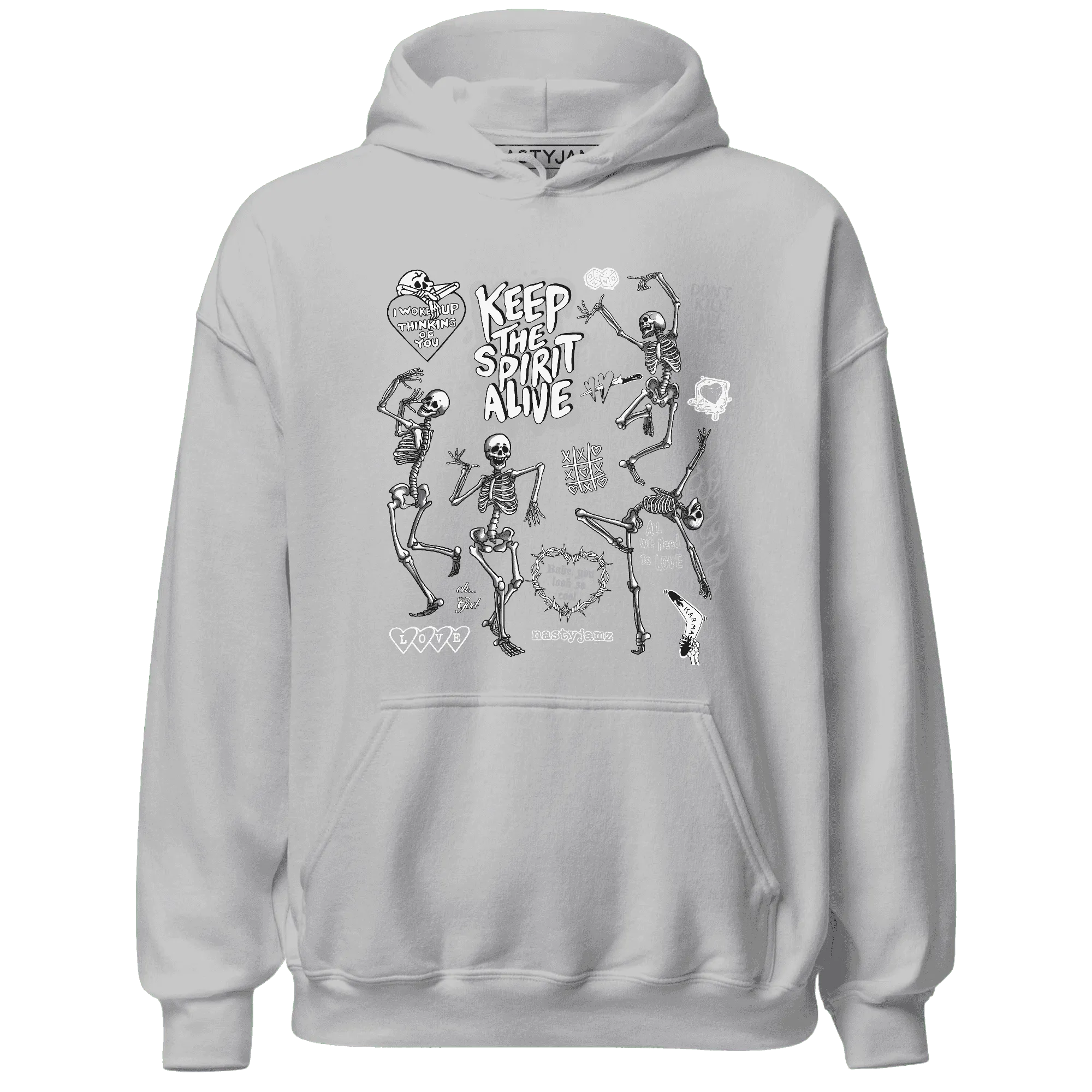 Cement-Grey-3s-NastyJamz-Hoodie-Match-Keep-The-Spirit-Alive