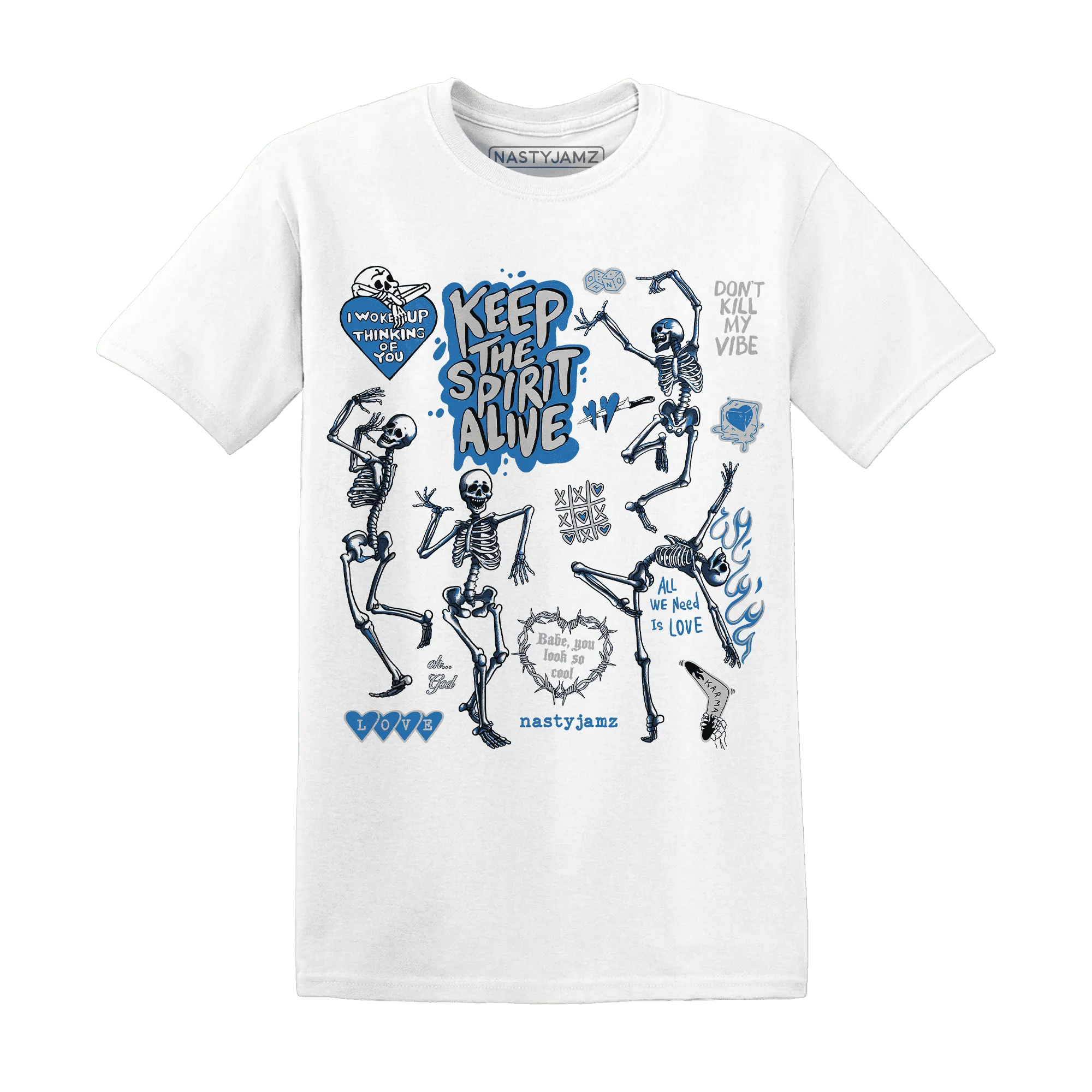 Industrial-Blue-4s-NastyJamz-T-Shirt-Match-Keep-The-Spirit-Alive