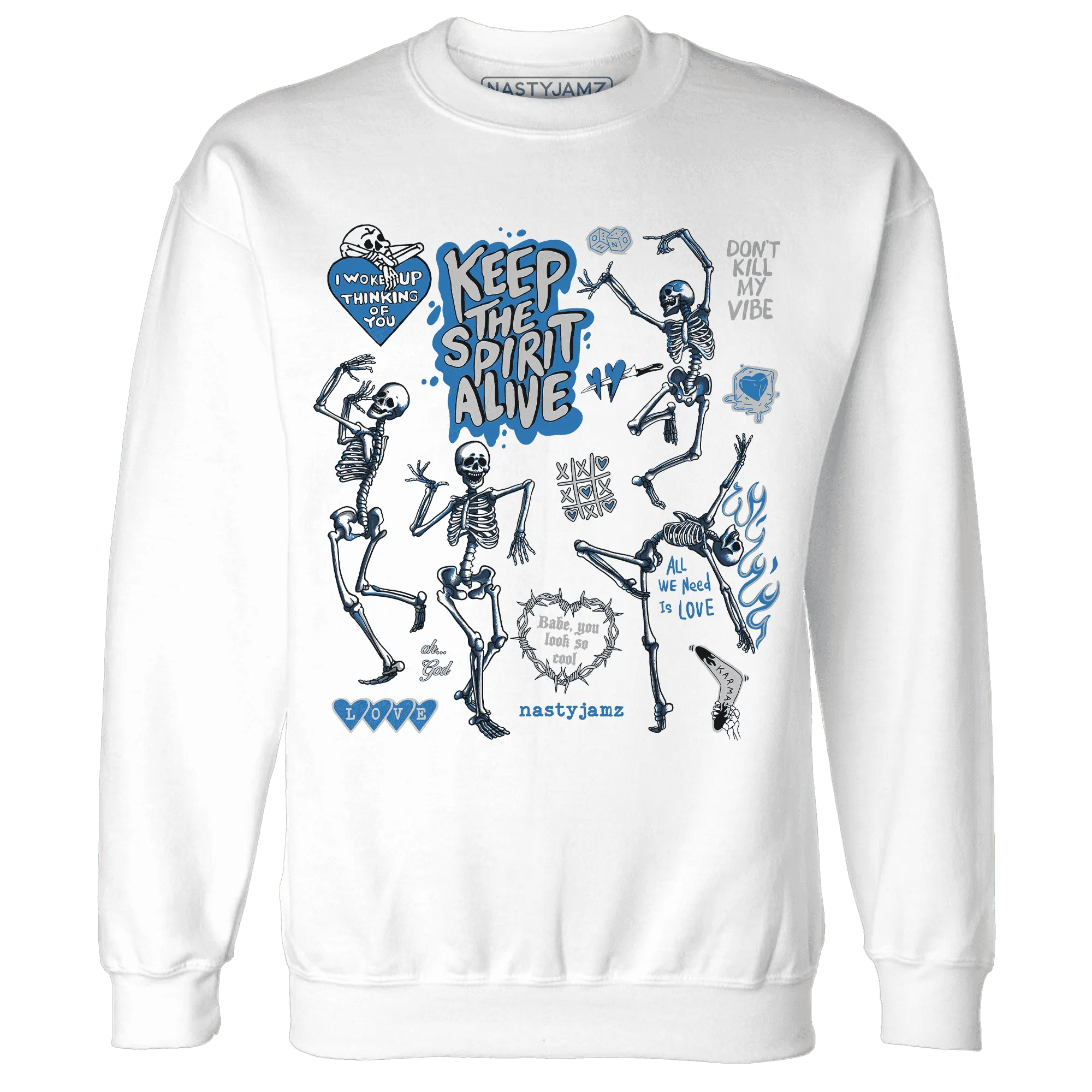 Industrial-Blue-4s-NastyJamz-Sweatshirt-Match-Keep-The-Spirit-Alive
