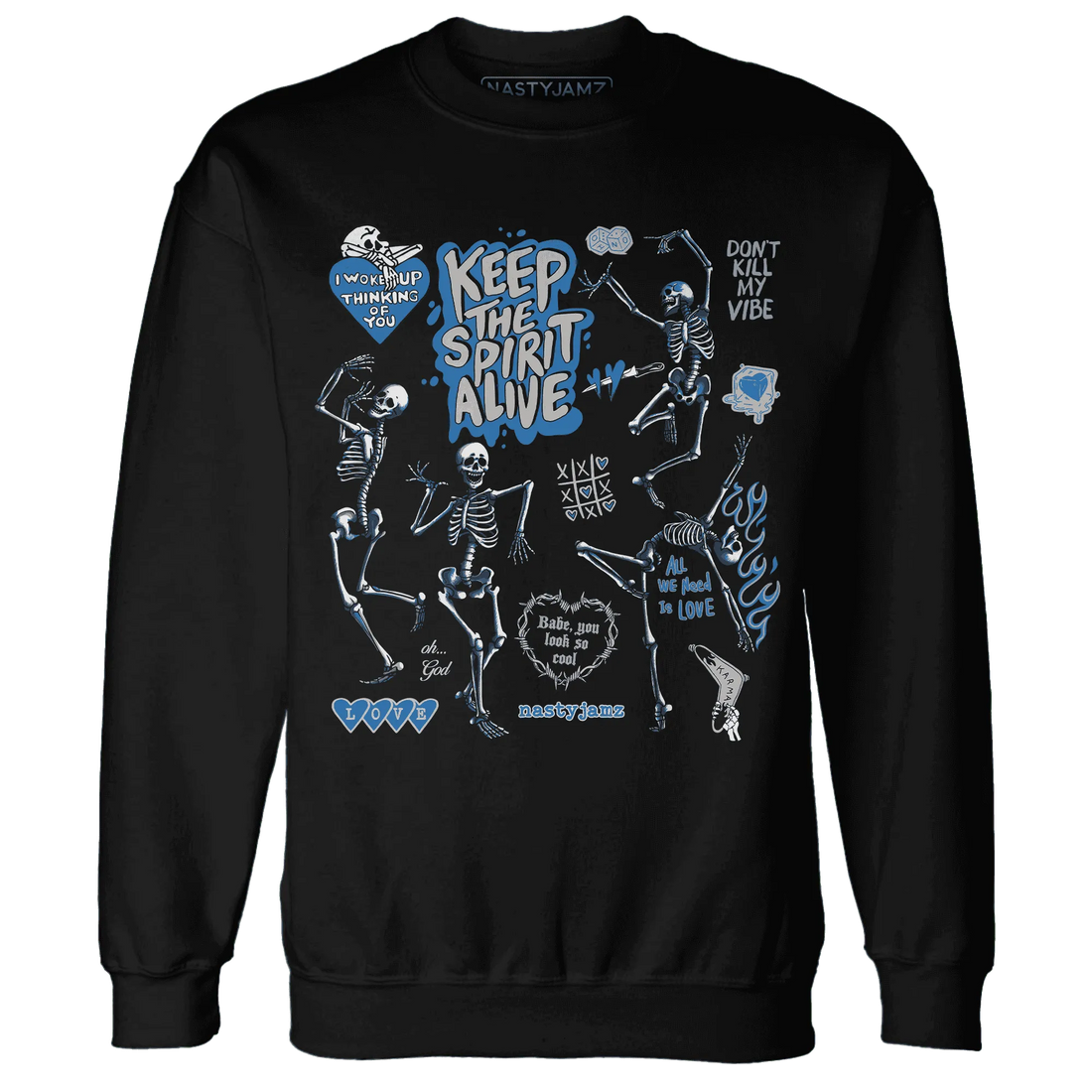 Industrial-Blue-4s-NastyJamz-Sweatshirt-Match-Keep-The-Spirit-Alive