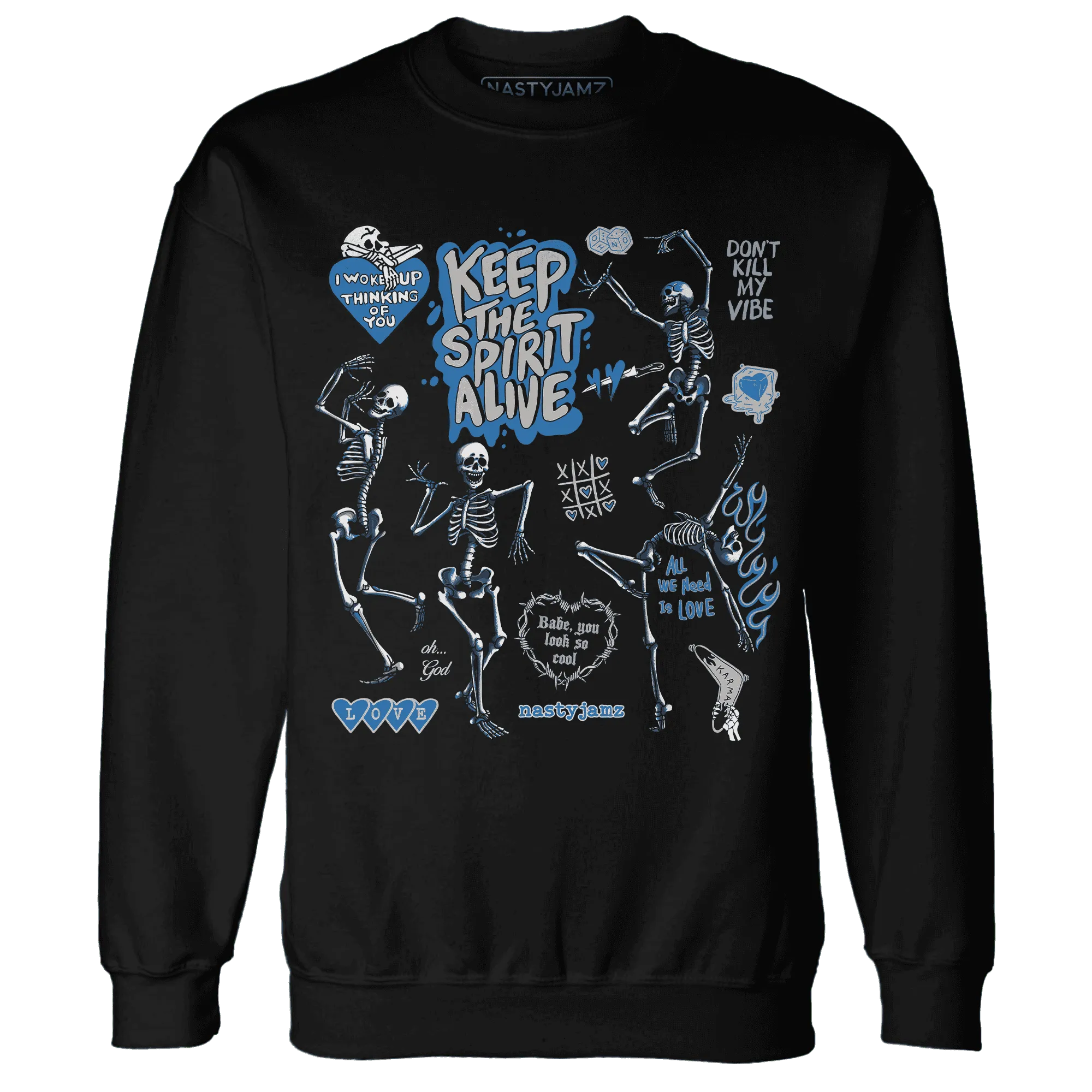 Industrial-Blue-4s-NastyJamz-Sweatshirt-Match-Keep-The-Spirit-Alive