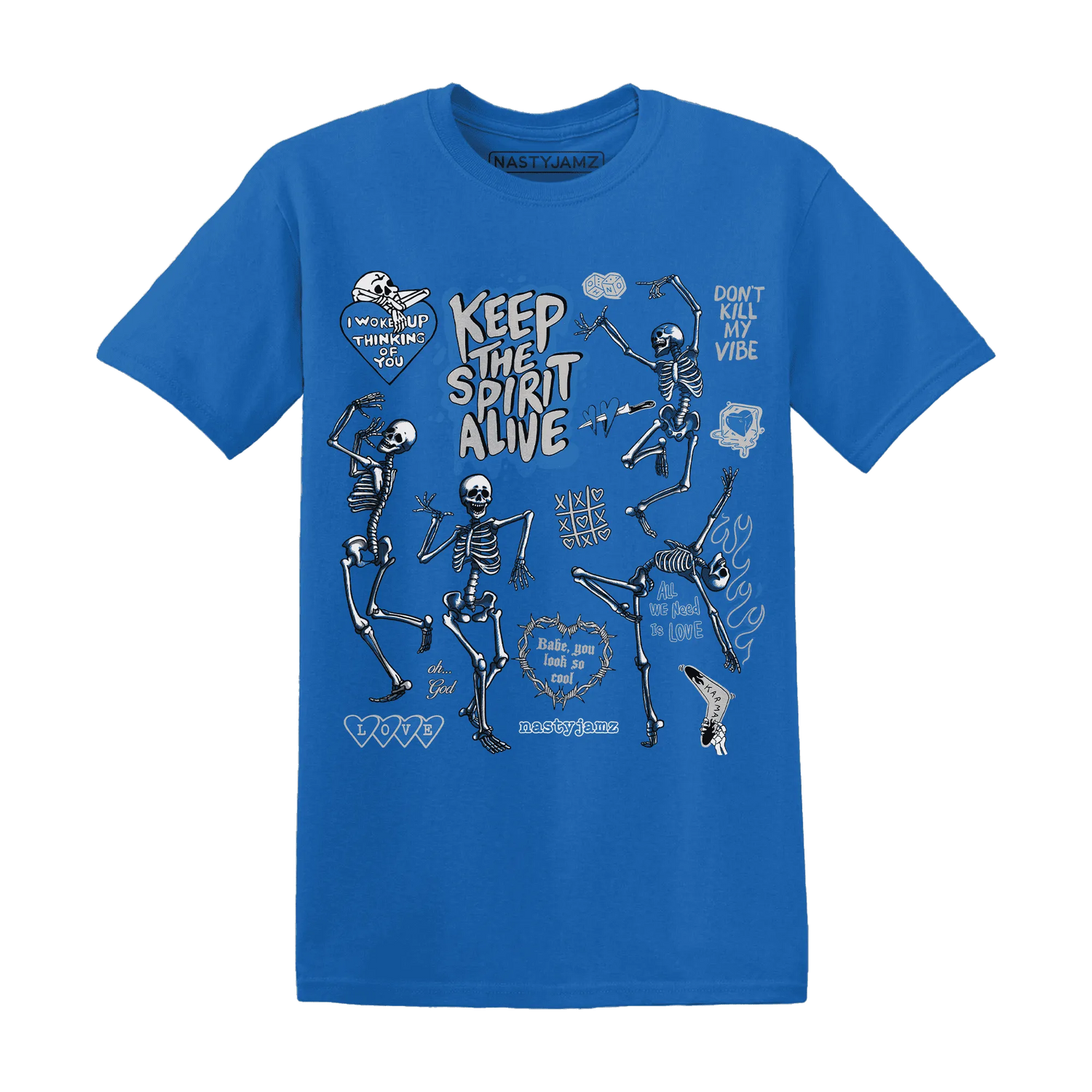 Industrial-Blue-4s-NastyJamz-T-Shirt-Match-Keep-The-Spirit-Alive